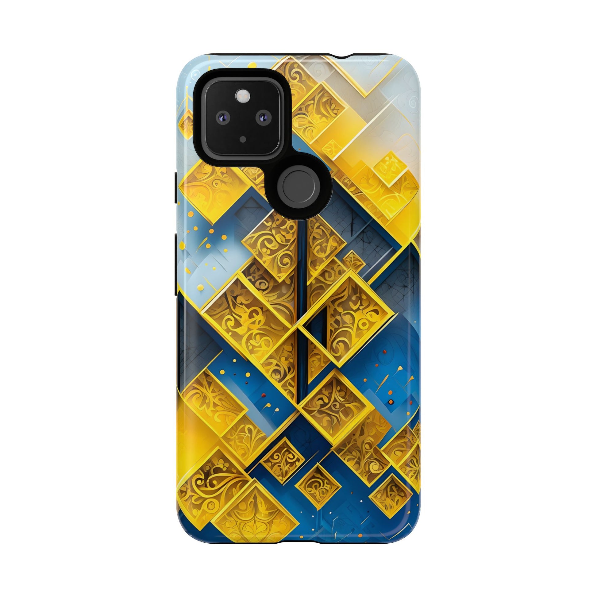 Golden Ascent Luxe Geometric Google Pixel 4a 5G Tough Case - Elegant Abstract Gold Design
