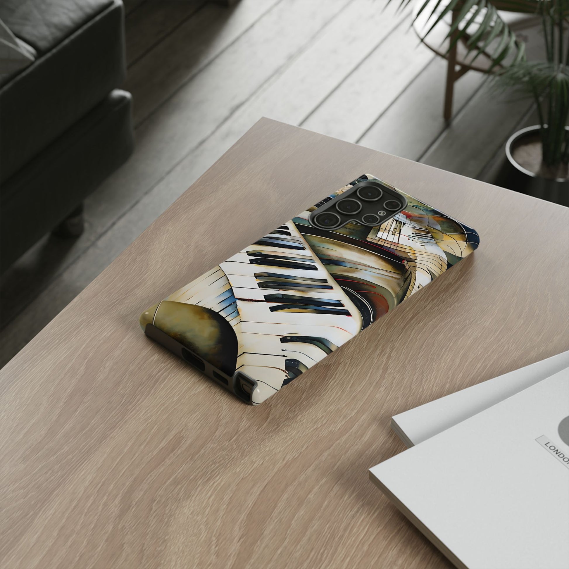 Ivory Cascade Abstract Keyboard Music Tough Case for Samsung Galaxy S22 Ultra - Shockproof Phone Cover