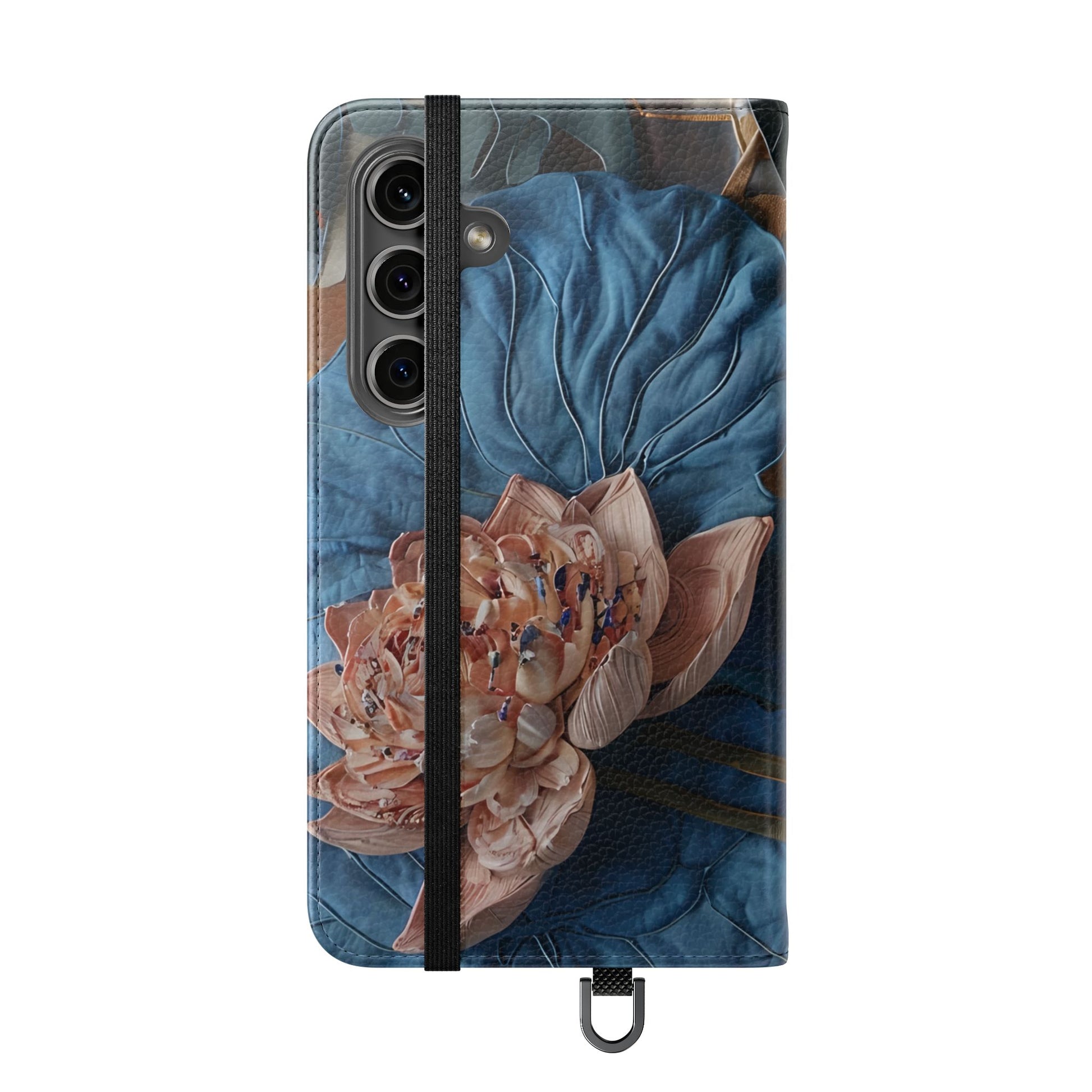 Peony Midnight Tapestry Wallet Phone Case - Flip Cover for Samsung Galaxy S24 - Floral and Tapestry Design