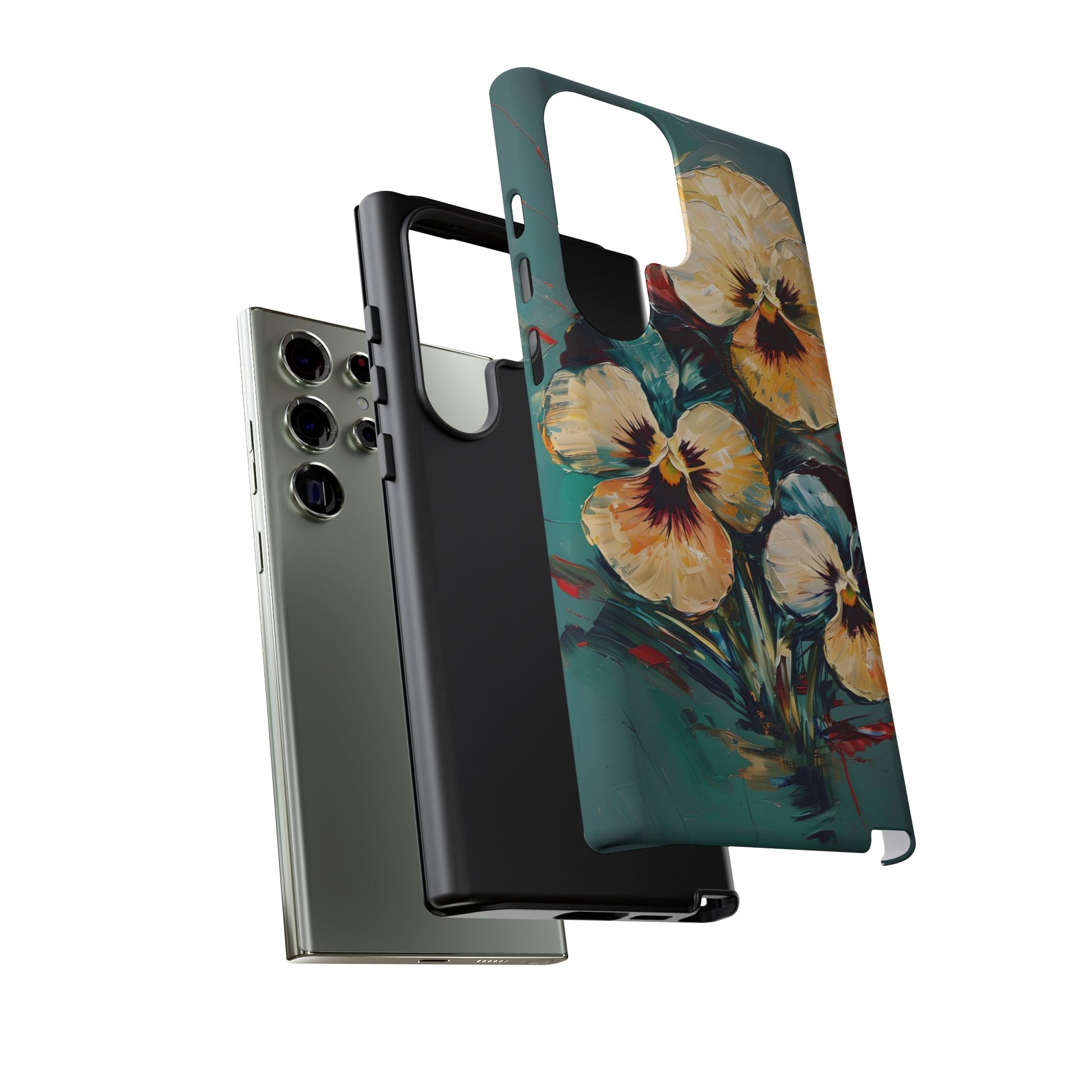 Golden Pansy Cascade Case for Samsung Galaxy S23 Ultra - Premium Shockproof Designer Phone Cover