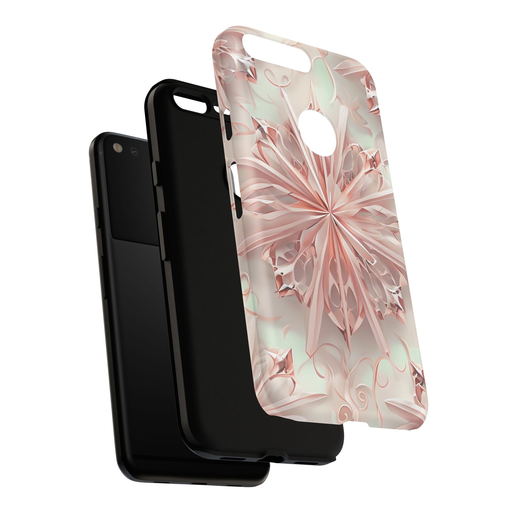 Blush Frost from our Kaleidoscope Collection - Google Pixel XL tough case - Soft Pink Geometric Floral Design