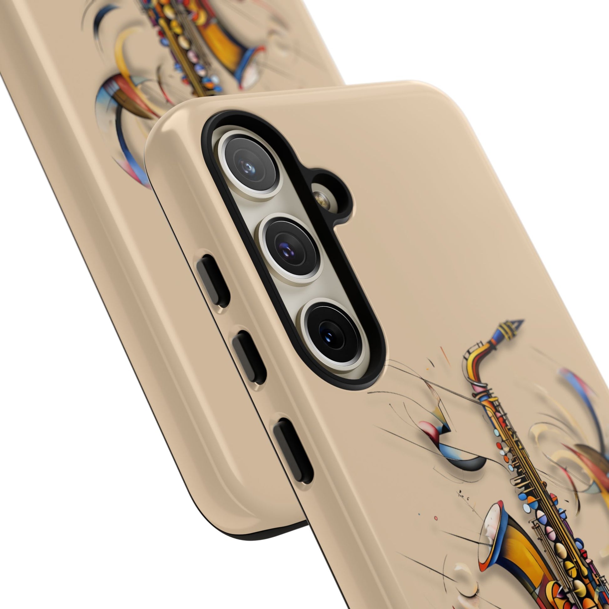 Brass Rhapsody Artistic Saxophone Music Tough Case for Samsung Galaxy S24 Plus - Shockproof Phone Cover