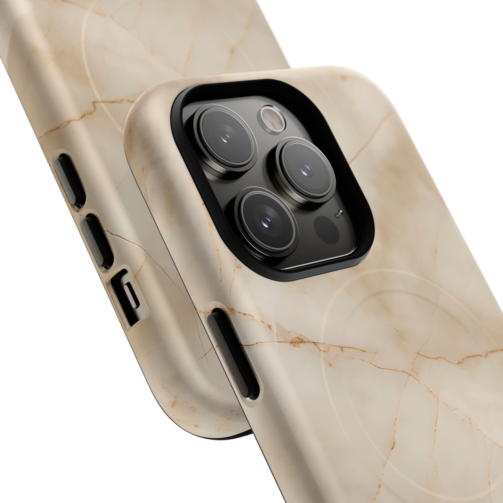 Parchment Mist - iPhone 14 Pro MagSafe Phone Case - Neutral Beige Marble Design