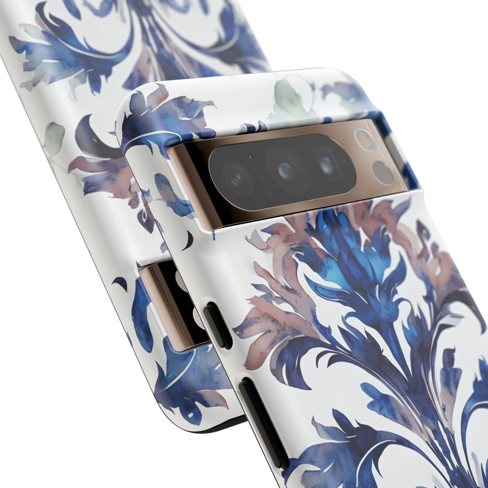 Delft Reverie - Elegant Blue & White Google Pixel 8 Pro Tough Phone Case - Dutch Delftware-Inspired Floral Design