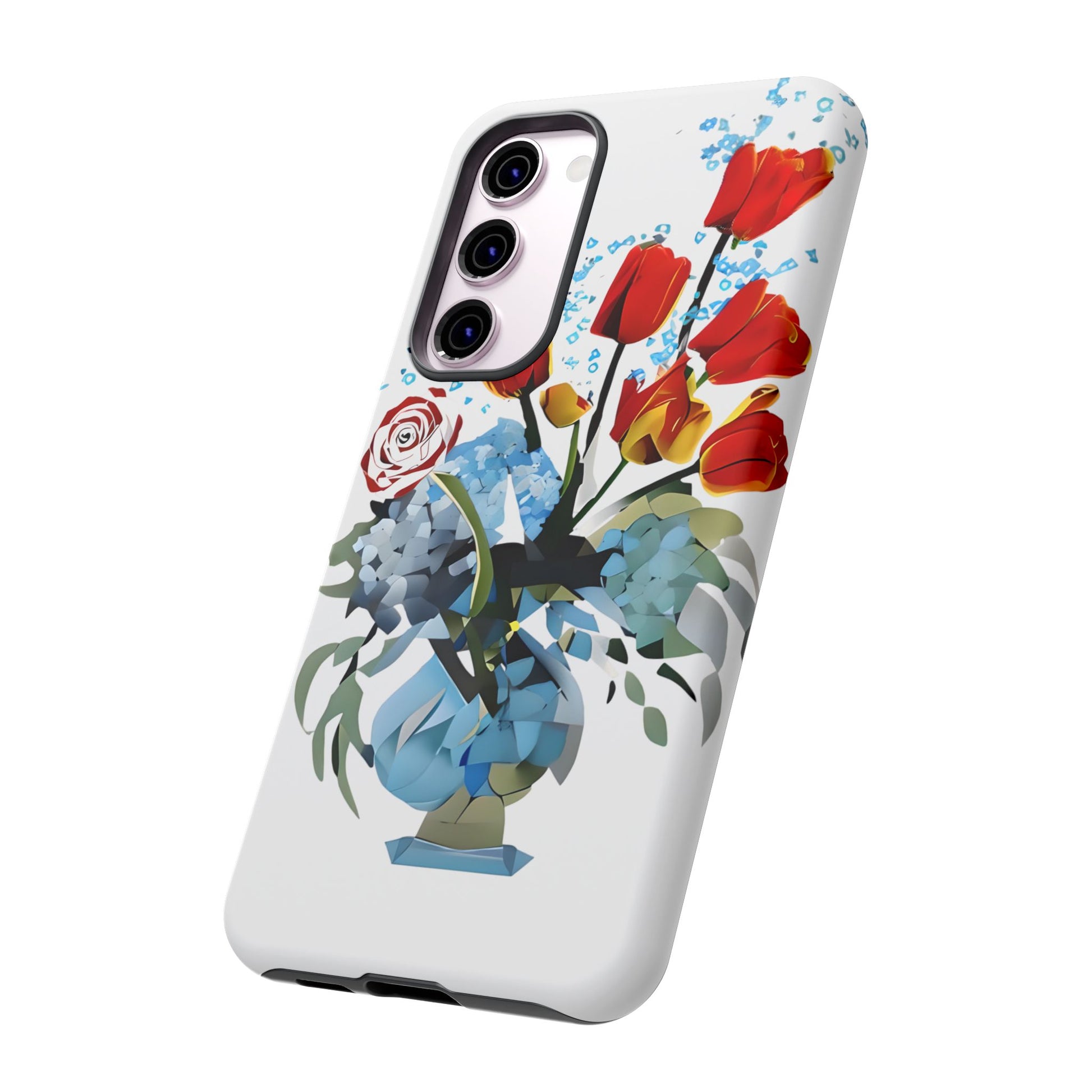 Bouquet Brilliance - Artistic Floral Samsung S23 Plus Phone Case - Vibrant Tulip, Rose & Hydrangea Design