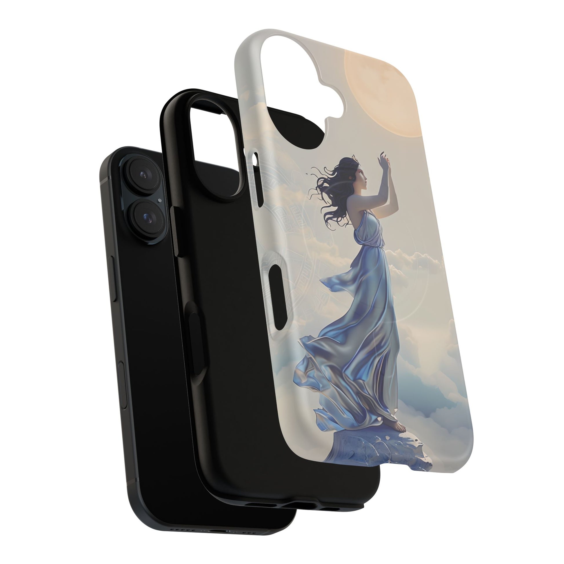 Moonlit Ascend - Ethereal Celestial Art iPhone 16 MagSafe Phone Case -Dreamy Night Sky & Floating Woman Design
