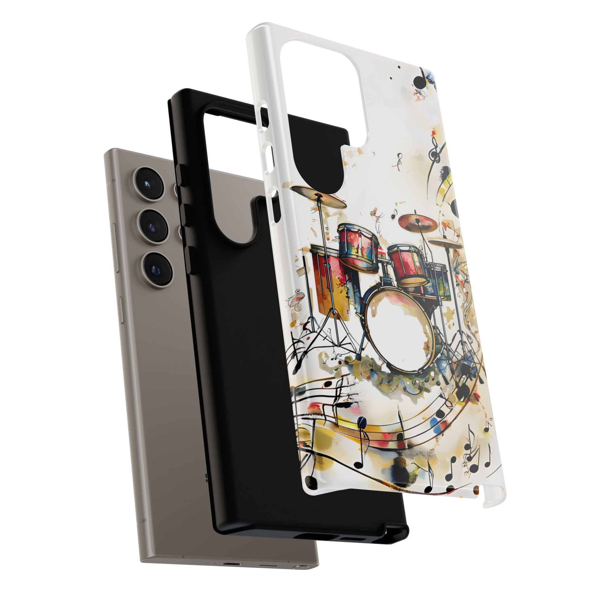 Beatline Abstract Drums and Music Notes Tough Case for Samsung Galaxy S24 Ultra - Shockproof Phone Cover