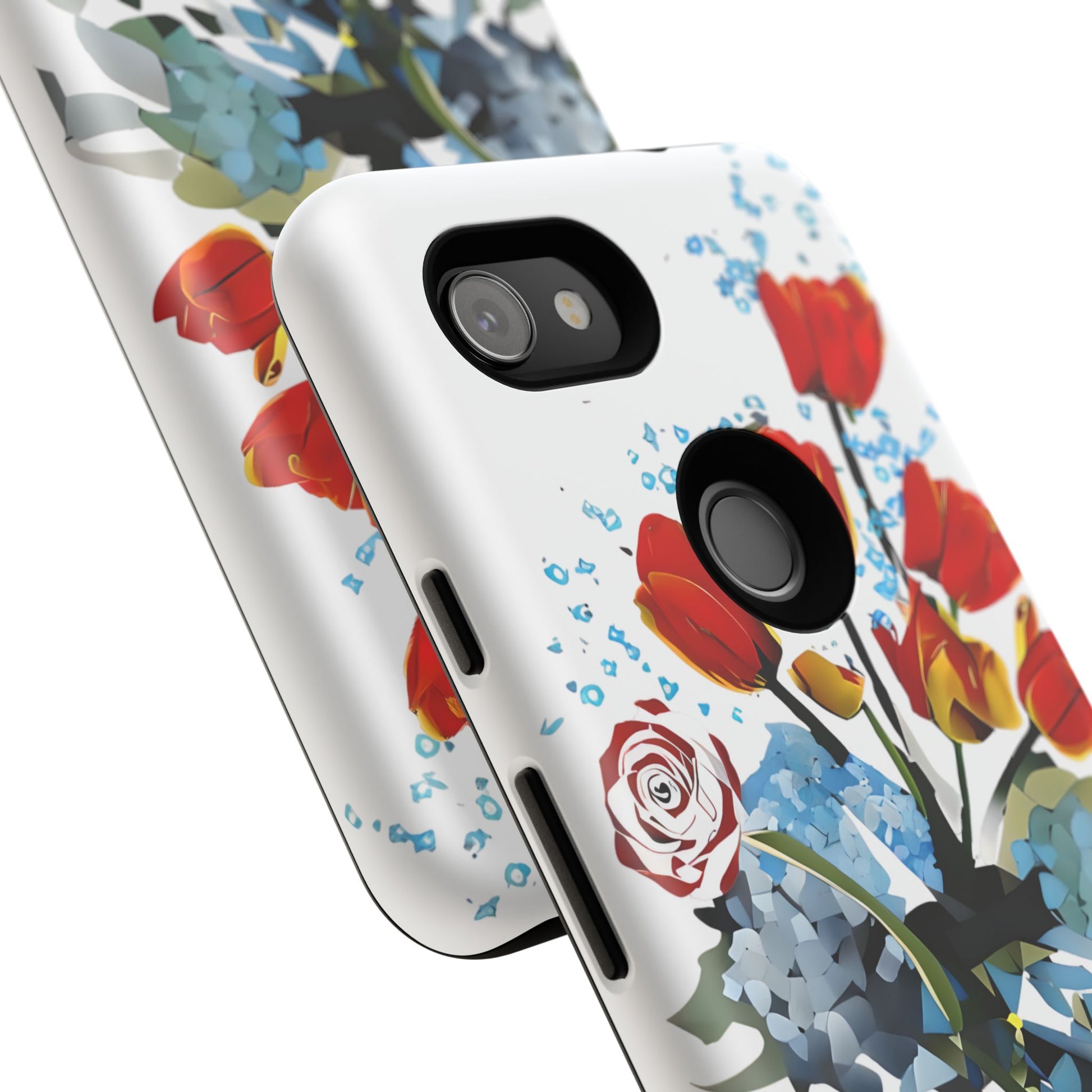 Bouquet Brilliance - Artistic Floral Google Pixel 3a Tough Phone Case - Vibrant Tulip, Rose & Hydrangea Design
