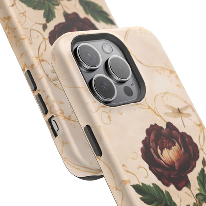 Vintage Burgundy Rose iPhone MagSafe Case