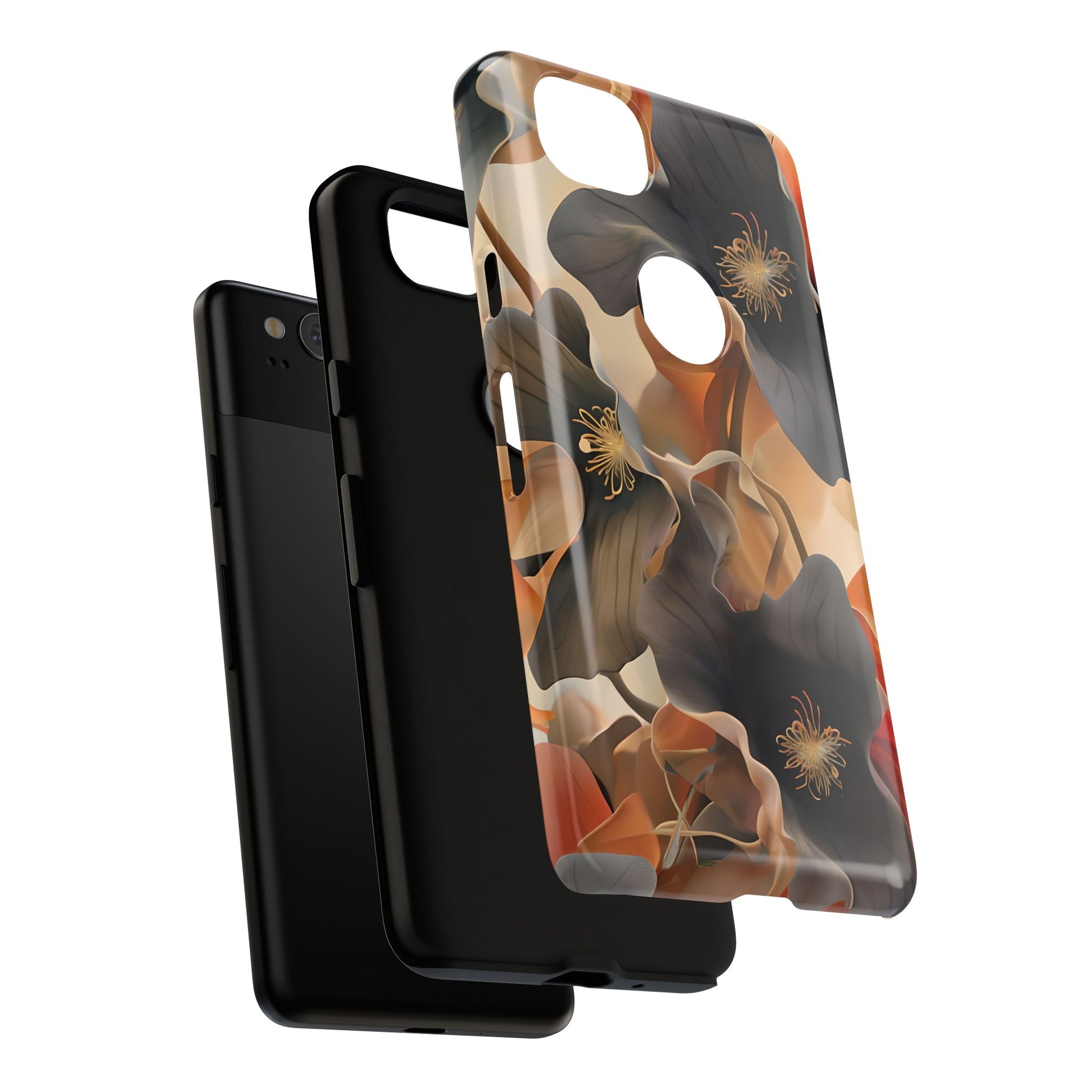 Autumn Ember - Moody Floral Art Google Pixel 2 Tough Phone Case - Warm Earthy Botanical Design