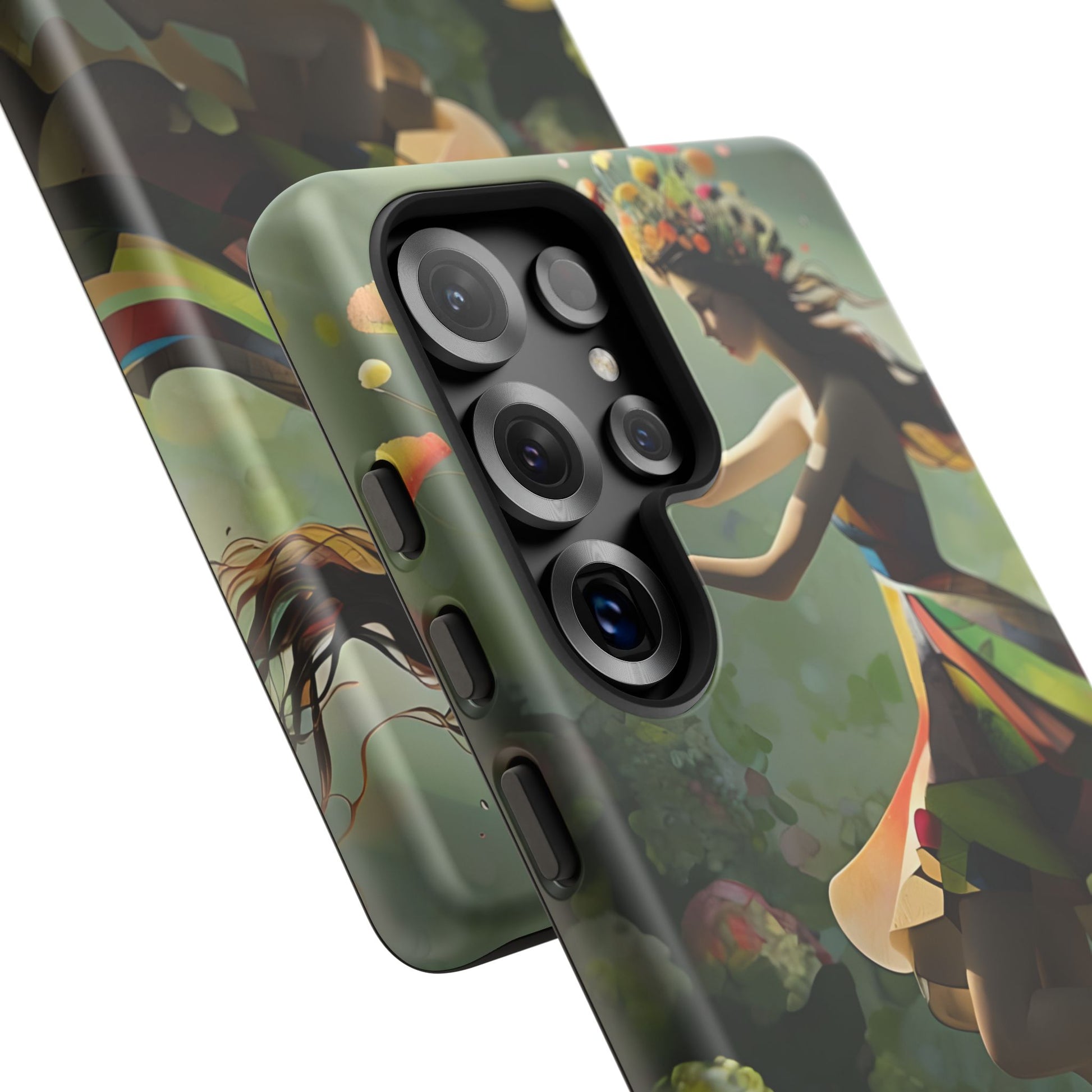 Dancing Wildflower Muse Samsung Galaxy S25 Ultra Tough Case - Artistic Floral Fantasy Cover - Whimsical Nature-Inspired Protective Accessory