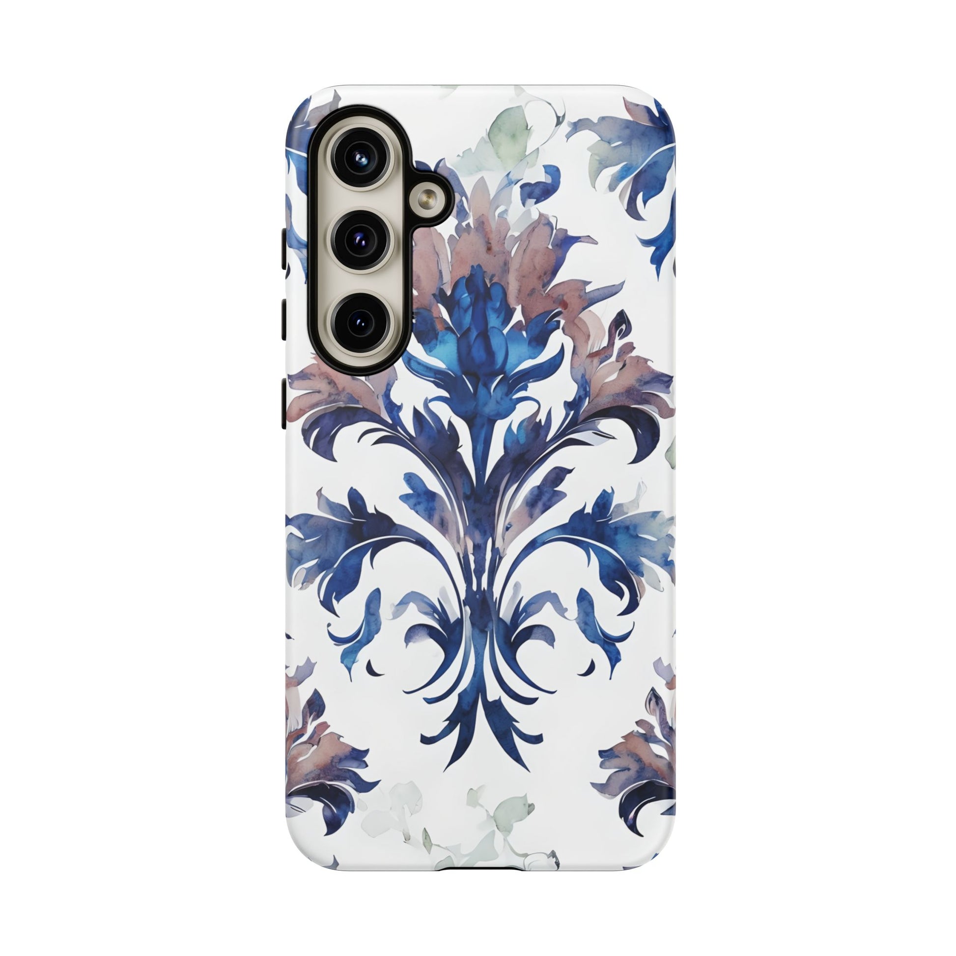 Delft Reverie - Elegant Blue & White Samsung S24 Plus Tough Phone Case - Dutch Delftware-Inspired Floral Design
