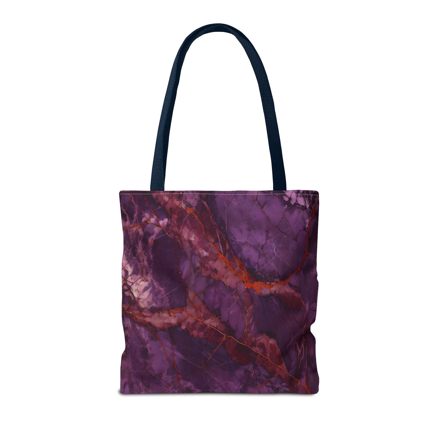 Amethyst Current Tote Bag (16x16 & 18x18)- Artistic Abstract Purple Flow, Artistic Eco-Friendly Shopping Bag