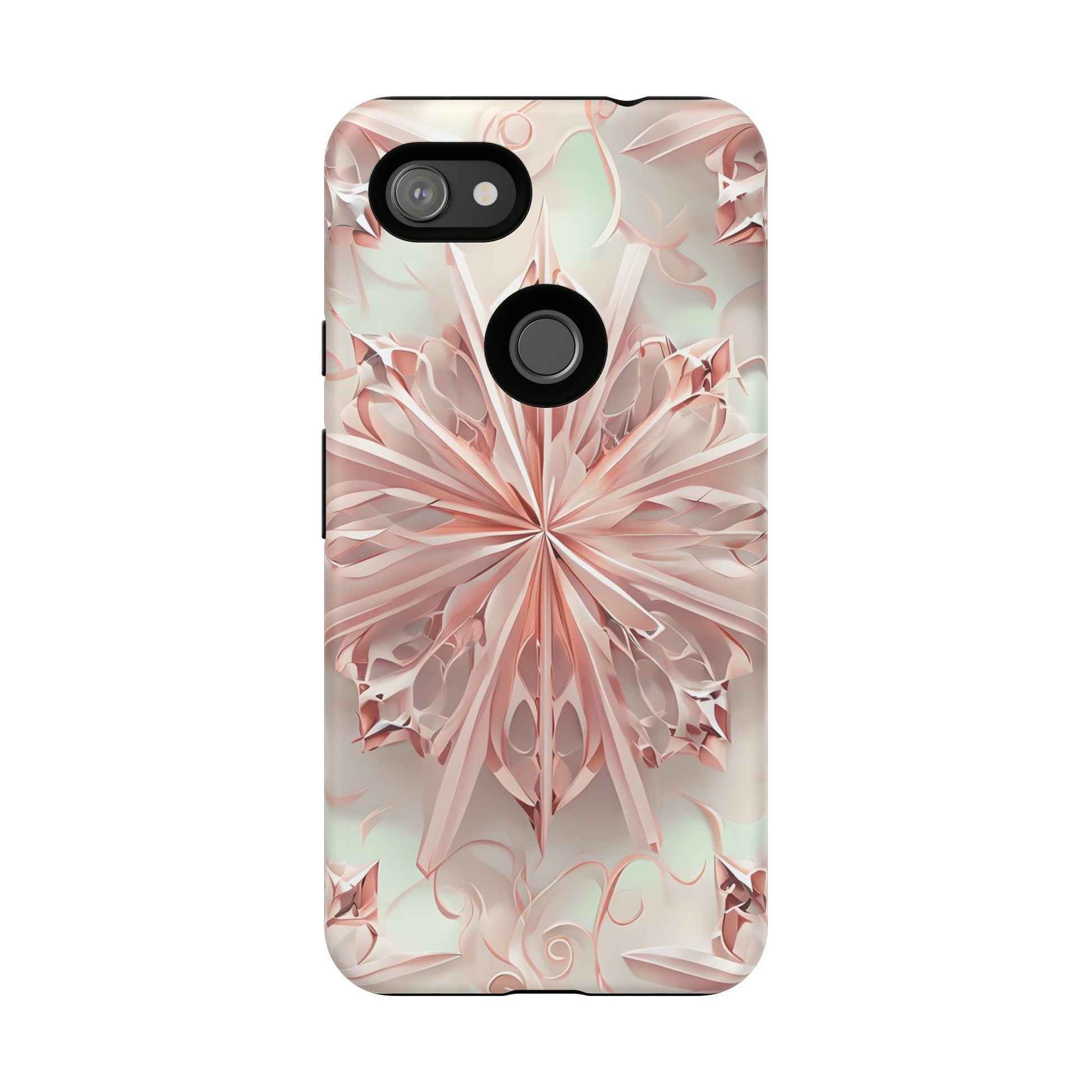 Blush Frost from our Kaleidoscope Collection - Google Pixel 3a XL tough case - Soft Pink Geometric Floral Design