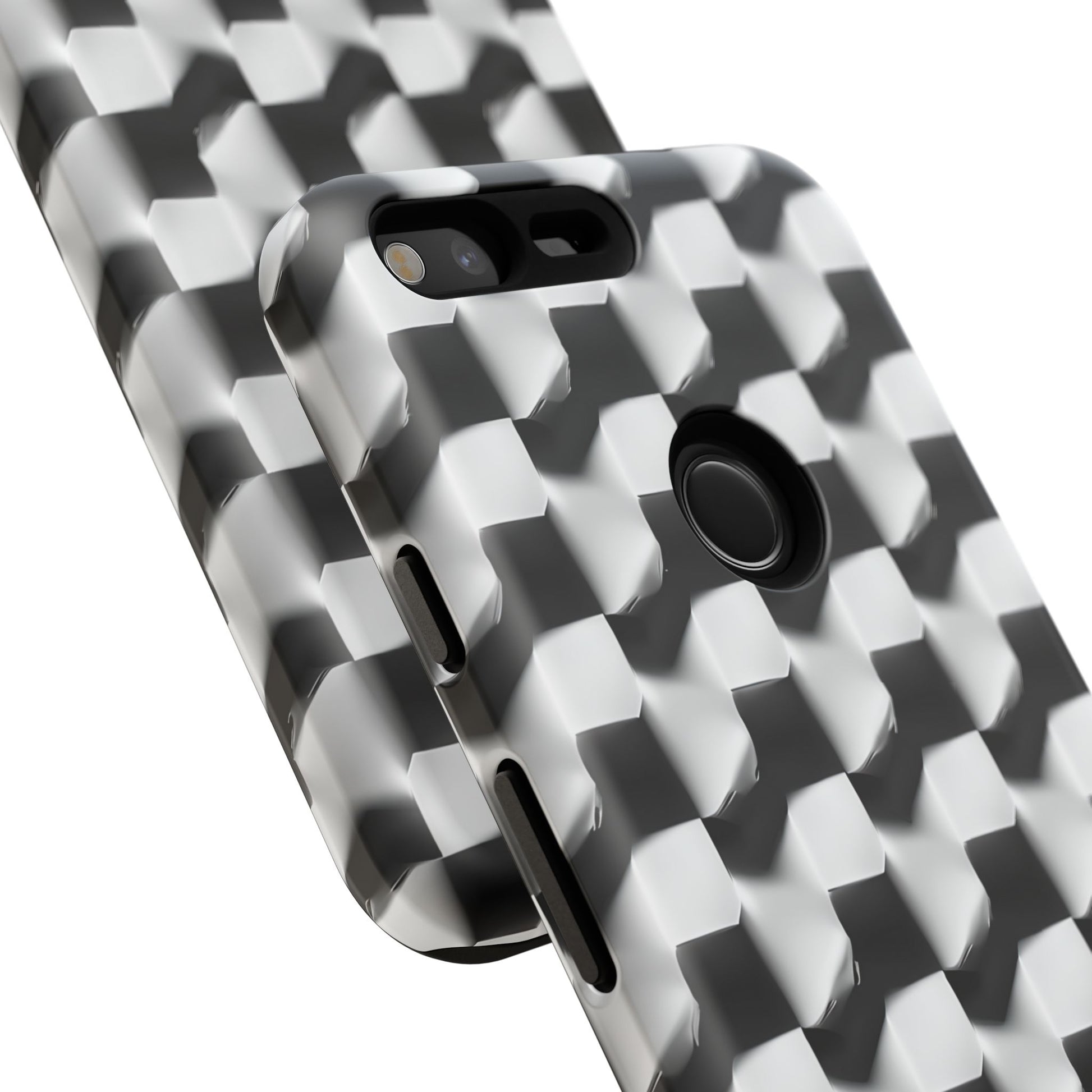 Monochrome Grid Tough Case for Google Pixel XL - Classic Checkerboard, Black & White, Minimalist Trend