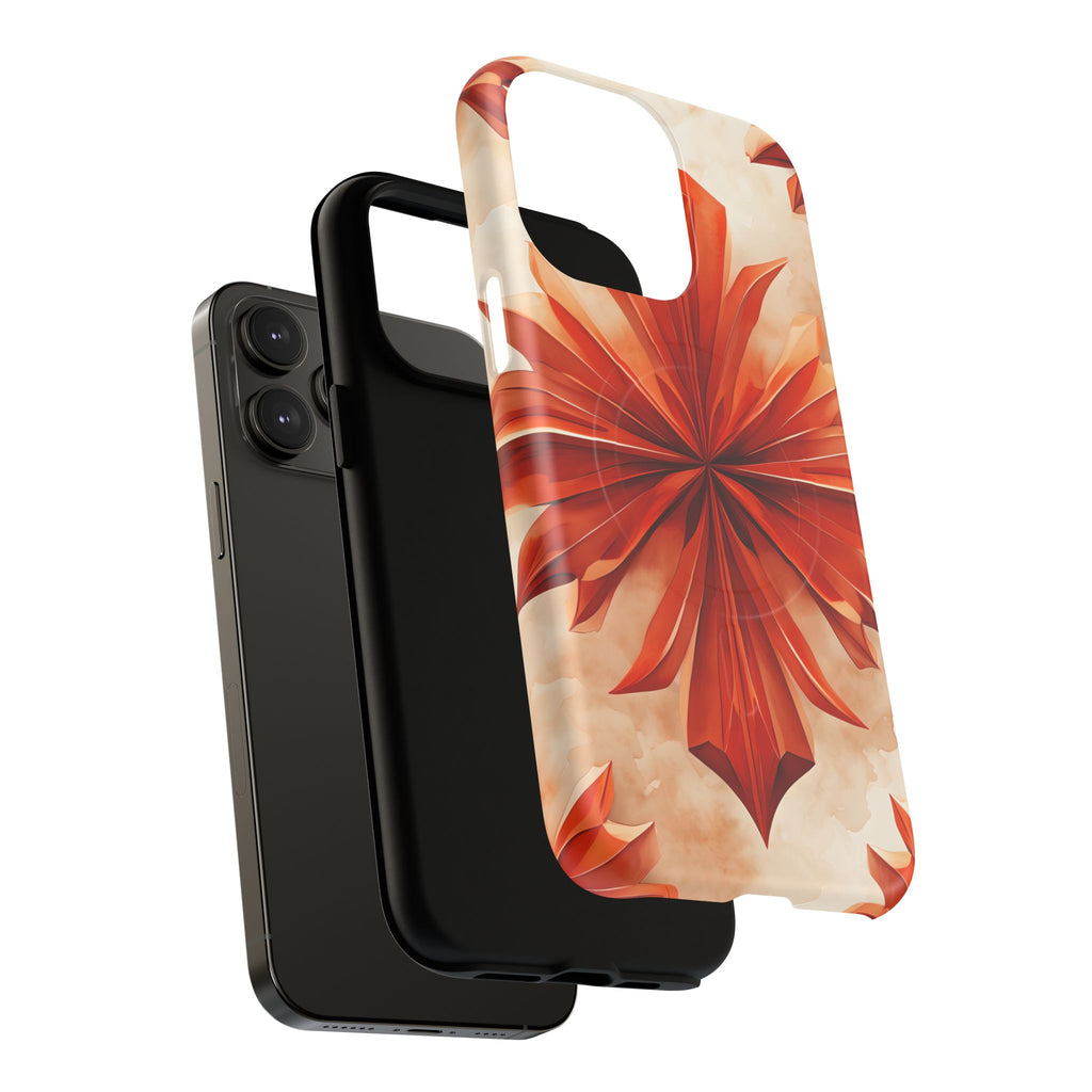 Sunset Fleur iPhone 14 Pro Max - Kaleidoscope Collection of MagSafe Compatible - Vibrant Sunset Flower Design