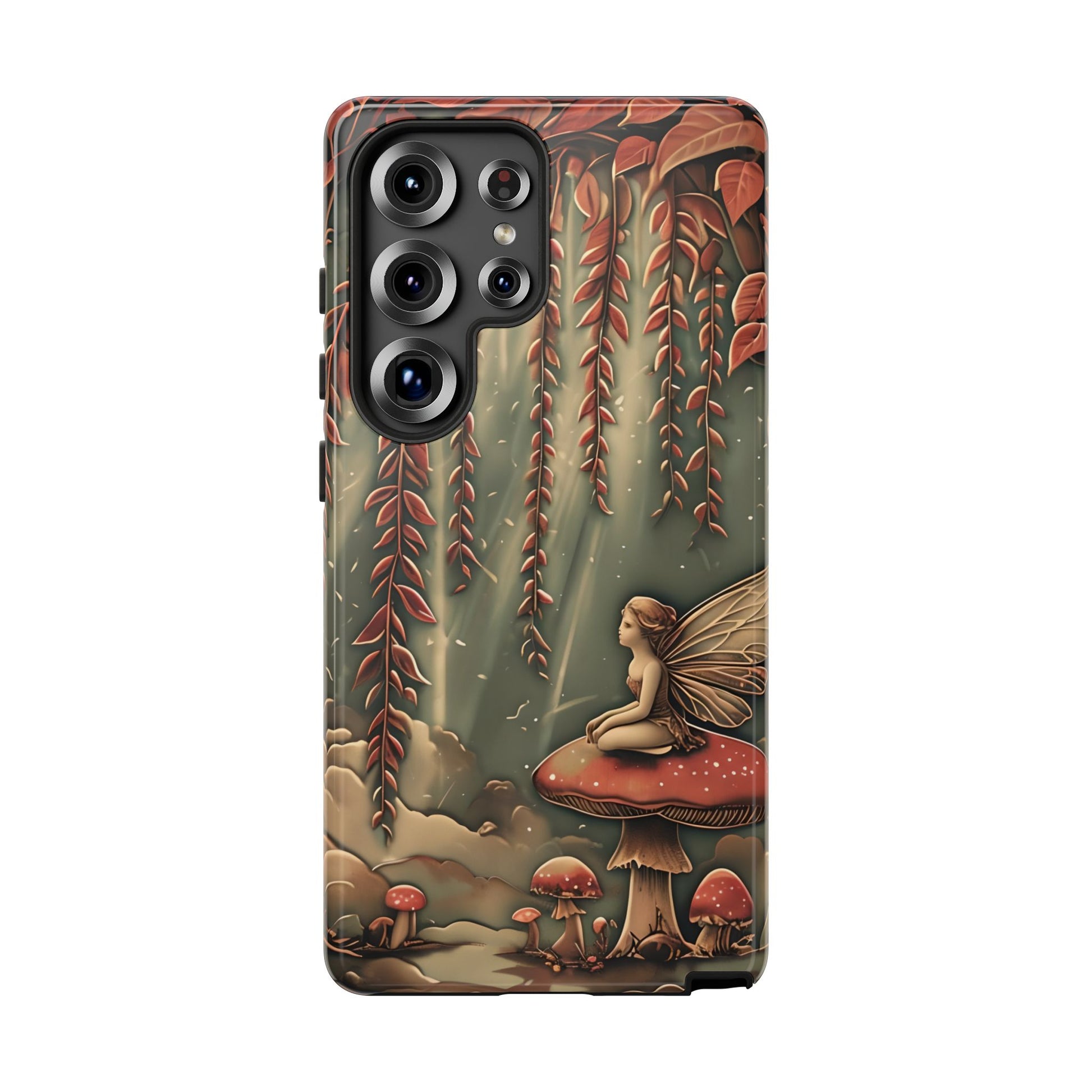 Willow Whisper - Tranquil Nature Art Samsung Galaxy S25 Ultra Tough Phone Case - Serene Willow Tree & Meditative Figure Design