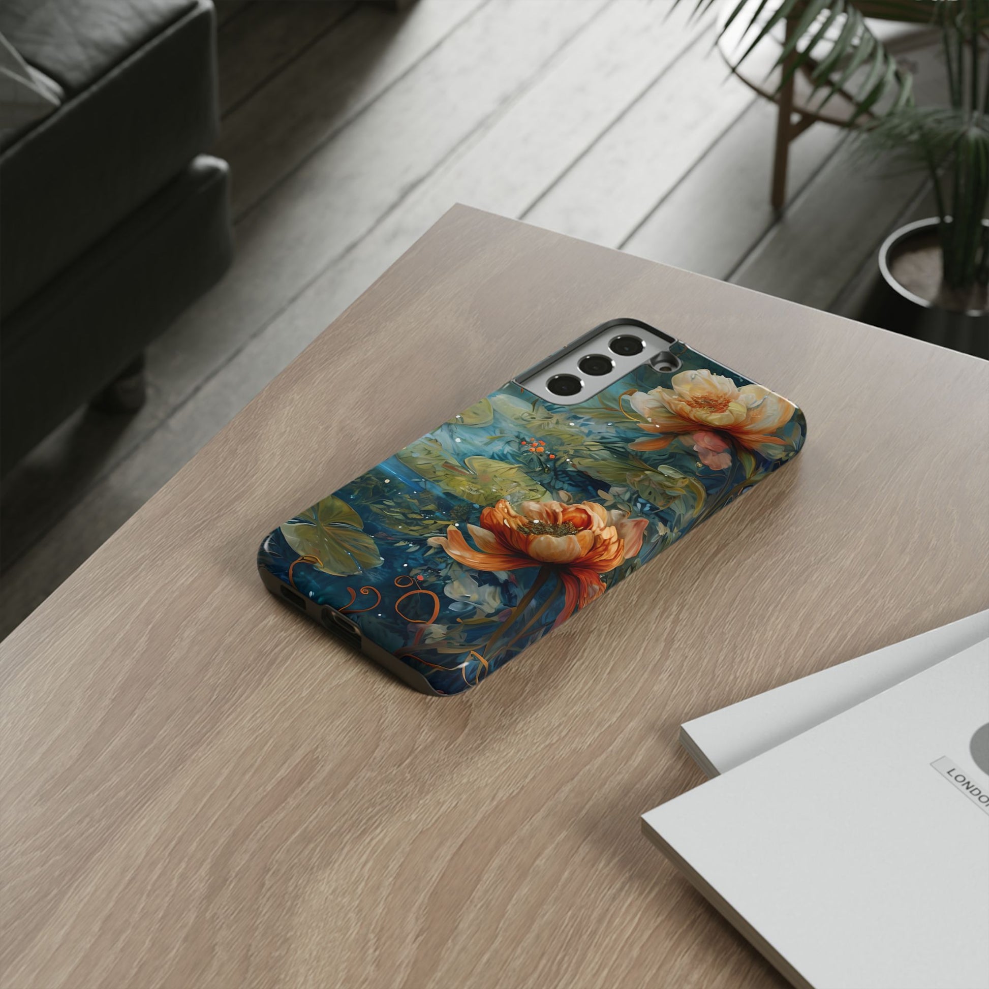 Waterlily Nocturne Samsung Galaxy S22 Plus Case - Artistic Mountain Lake Design, Nature-Inspired Protective Cover, Elegant Gift for Outdoor Lovers