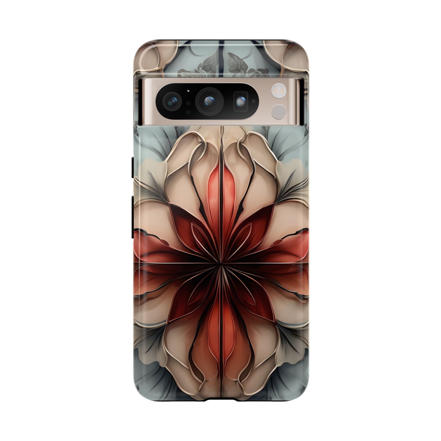 Autumn Ember burnt orange floral bloom design Google Pixel phone case