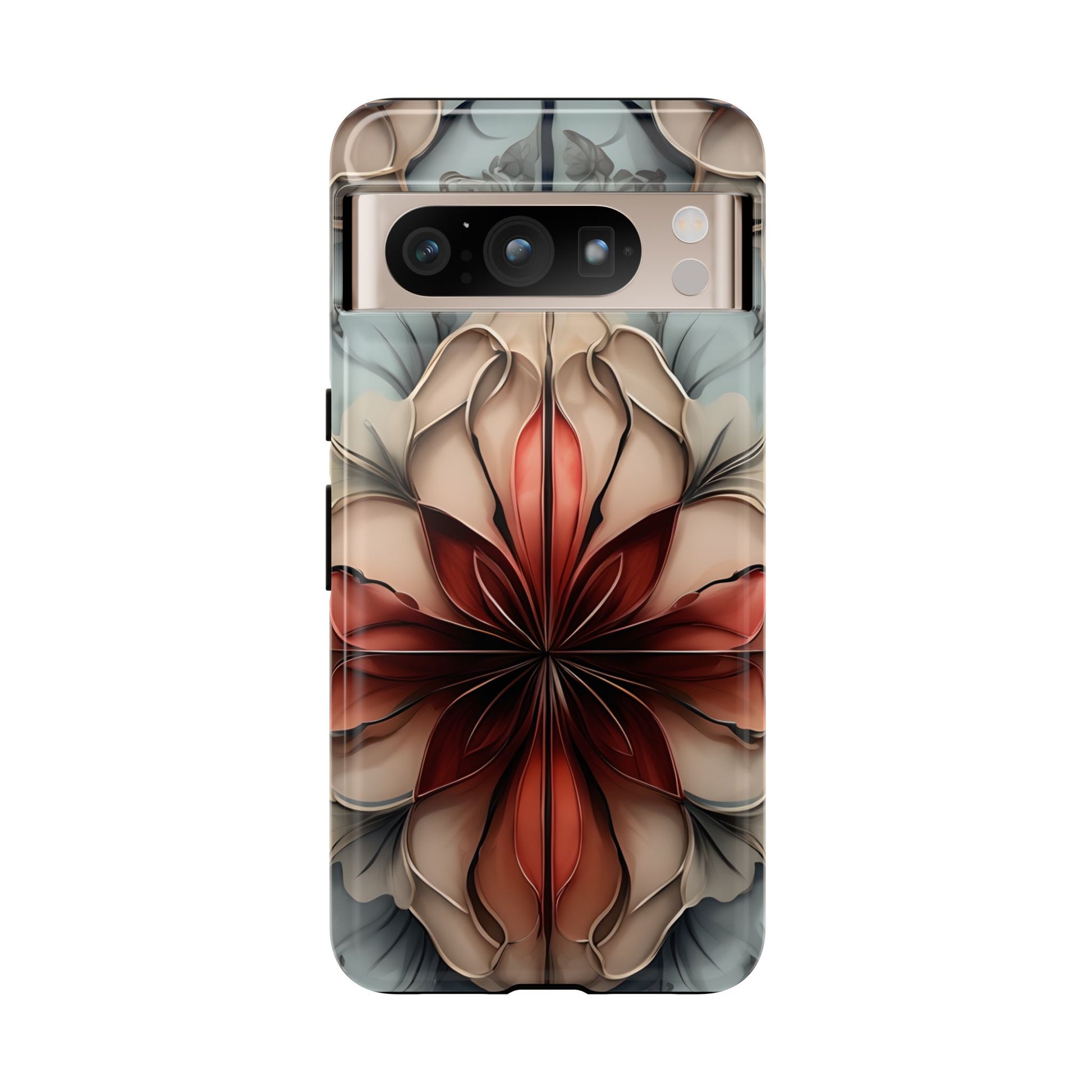 Autumn Ember burnt orange floral bloom design Google Pixel phone case