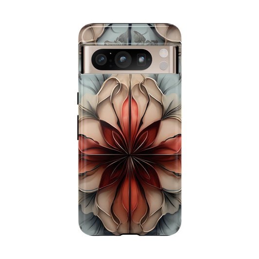 Autumn Ember burnt orange floral bloom design Google Pixel phone case