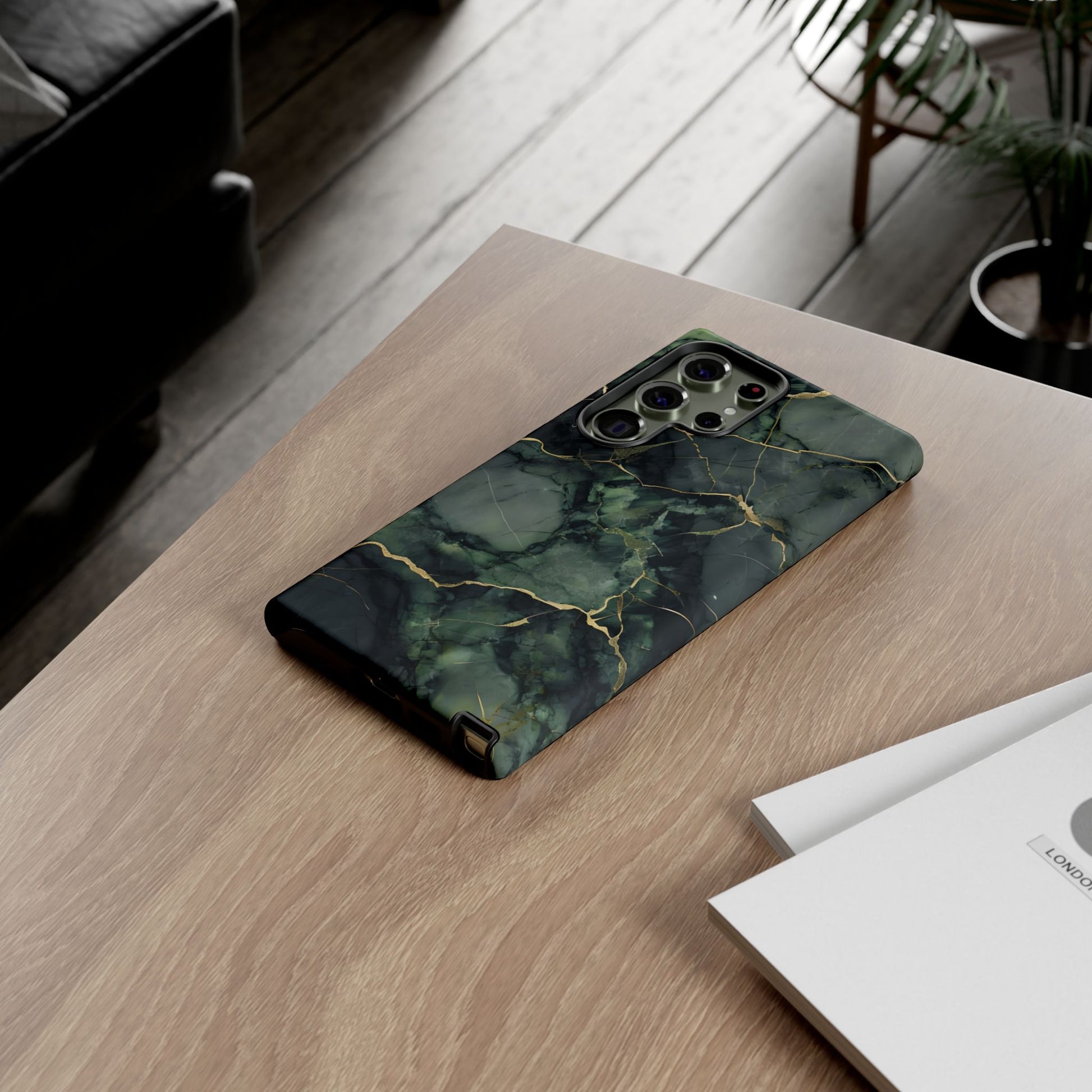 Verdant Vein Tough Case for Samsung Galaxy S23 Ultra - Luxury Gold Vein, Nature-Inspired Protective Cover