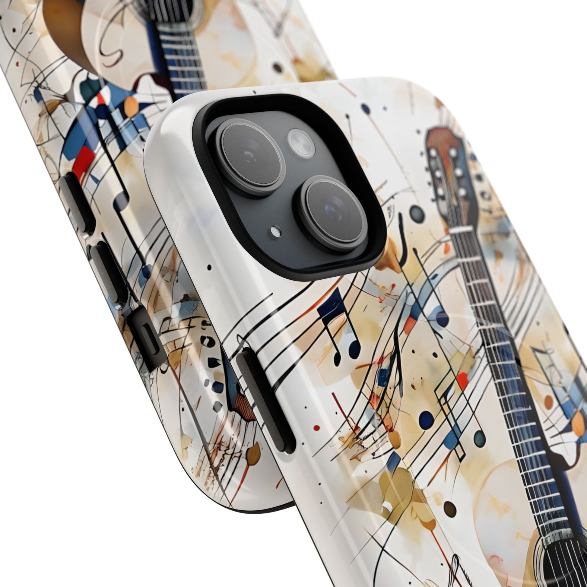 Strum and Flow Acoustic Guitar Art iPhone 15 MagSafe Case
