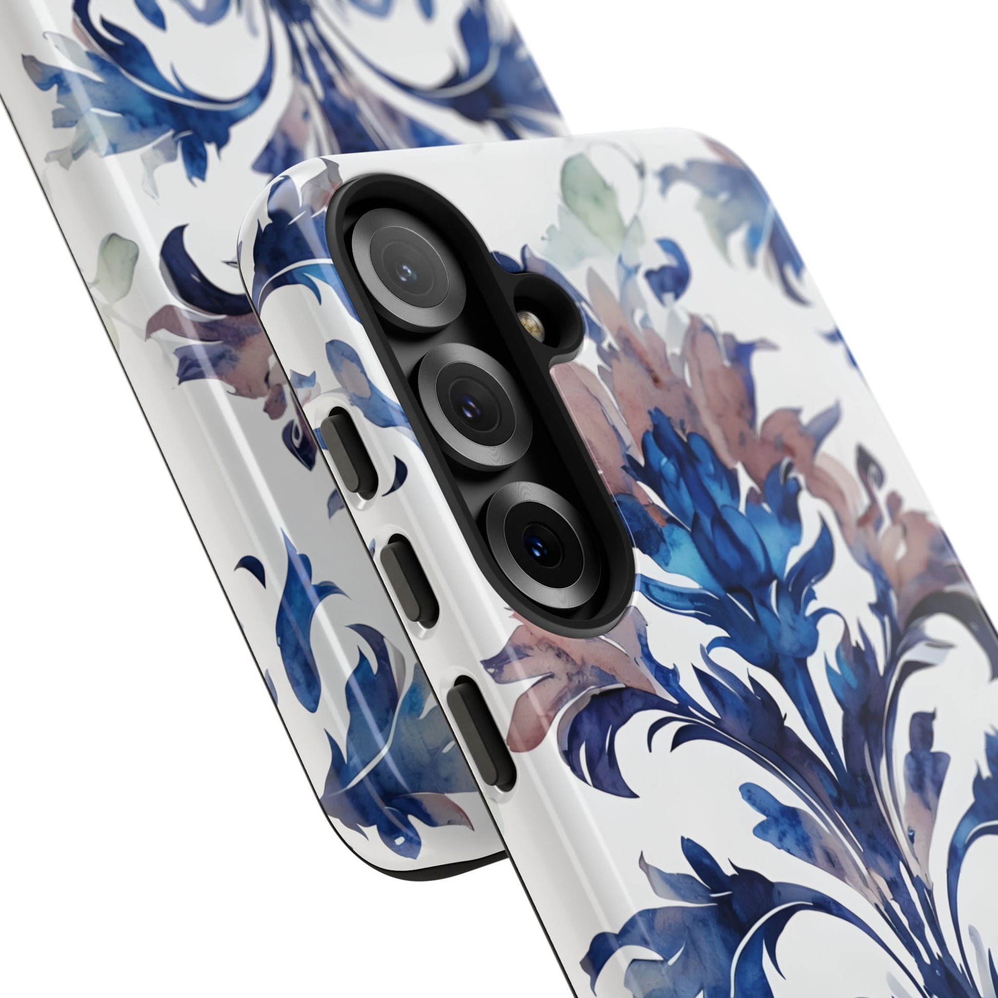 Delft Reverie - Elegant Blue & White Samsung S25 Plus Tough Phone Case - Dutch Delftware-Inspired Floral Design