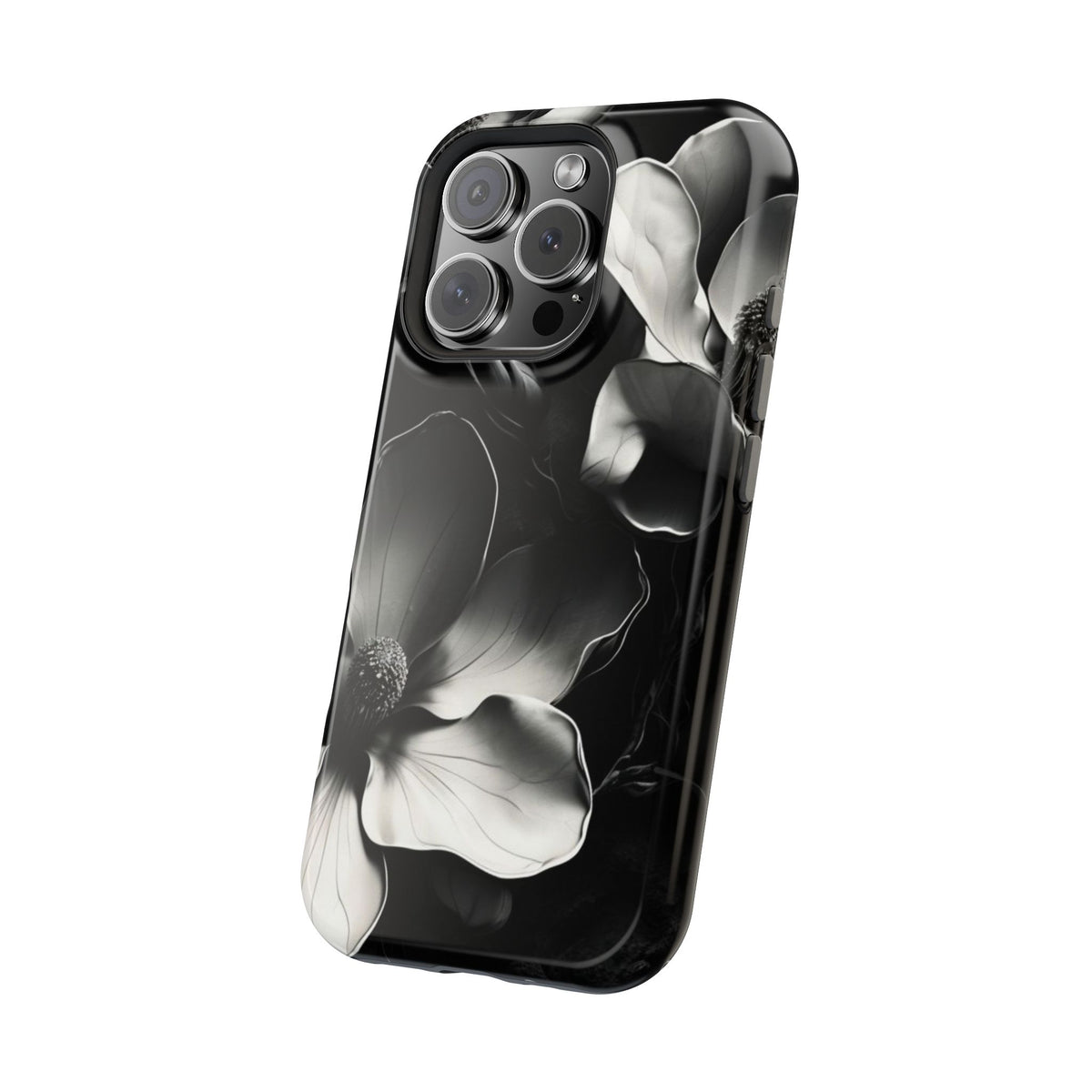 Monochrome Magnolia iPhone MagSafe Case
