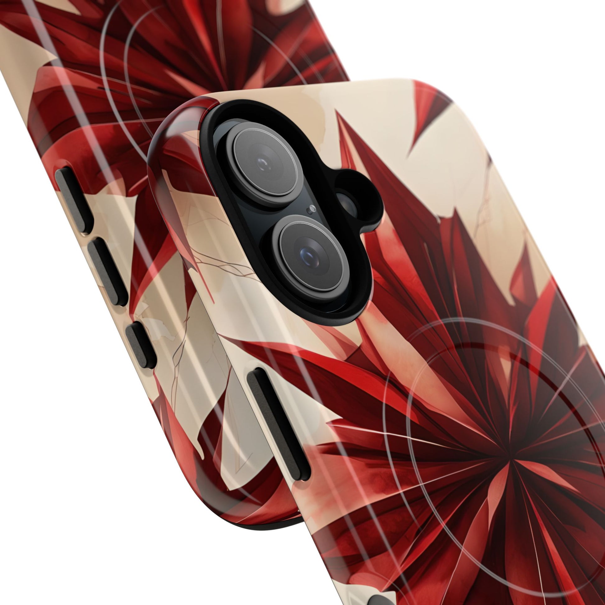 Ruby Compass iPhone 16 MagSafe Phone Case - Bold Red Modern Design