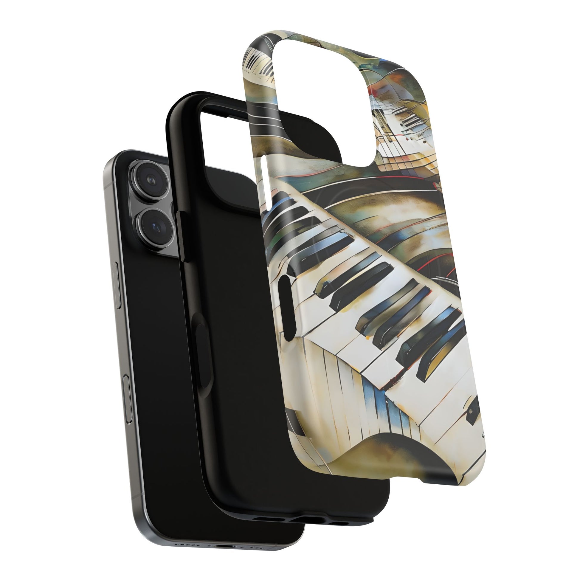 Ivory Cascade Abstract Keyboard Music iPhone 16 Pro MagSafe Case