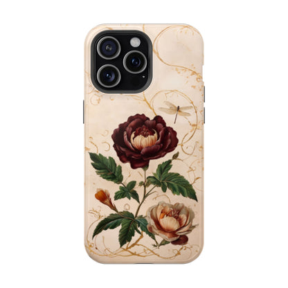 Vintage Burgundy Rose iPhone MagSafe Case