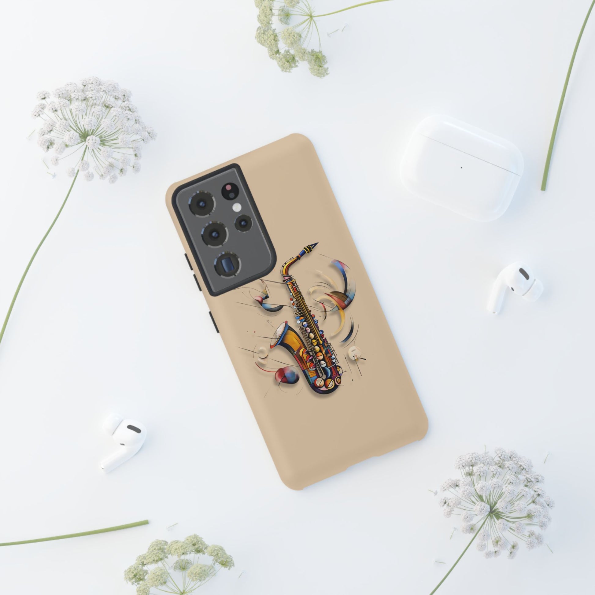 Brass Rhapsody Artistic Saxophone Music Tough Case for Samsung Galaxy S21 Ultra - Shockproof Phone Cover