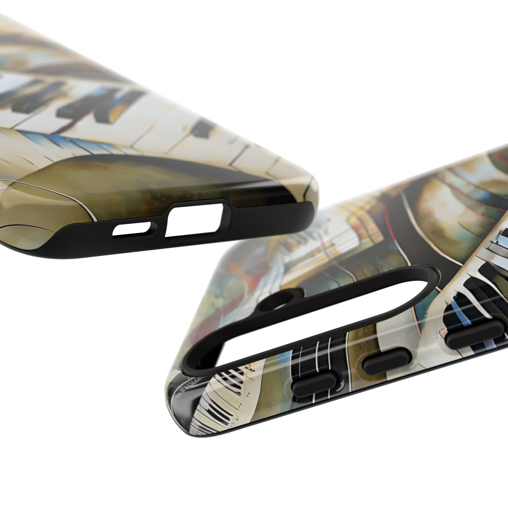 Ivory Cascade Abstract Keyboard Music Tough Case for Samsung Galaxy S24 Plus - Shockproof Phone Cover
