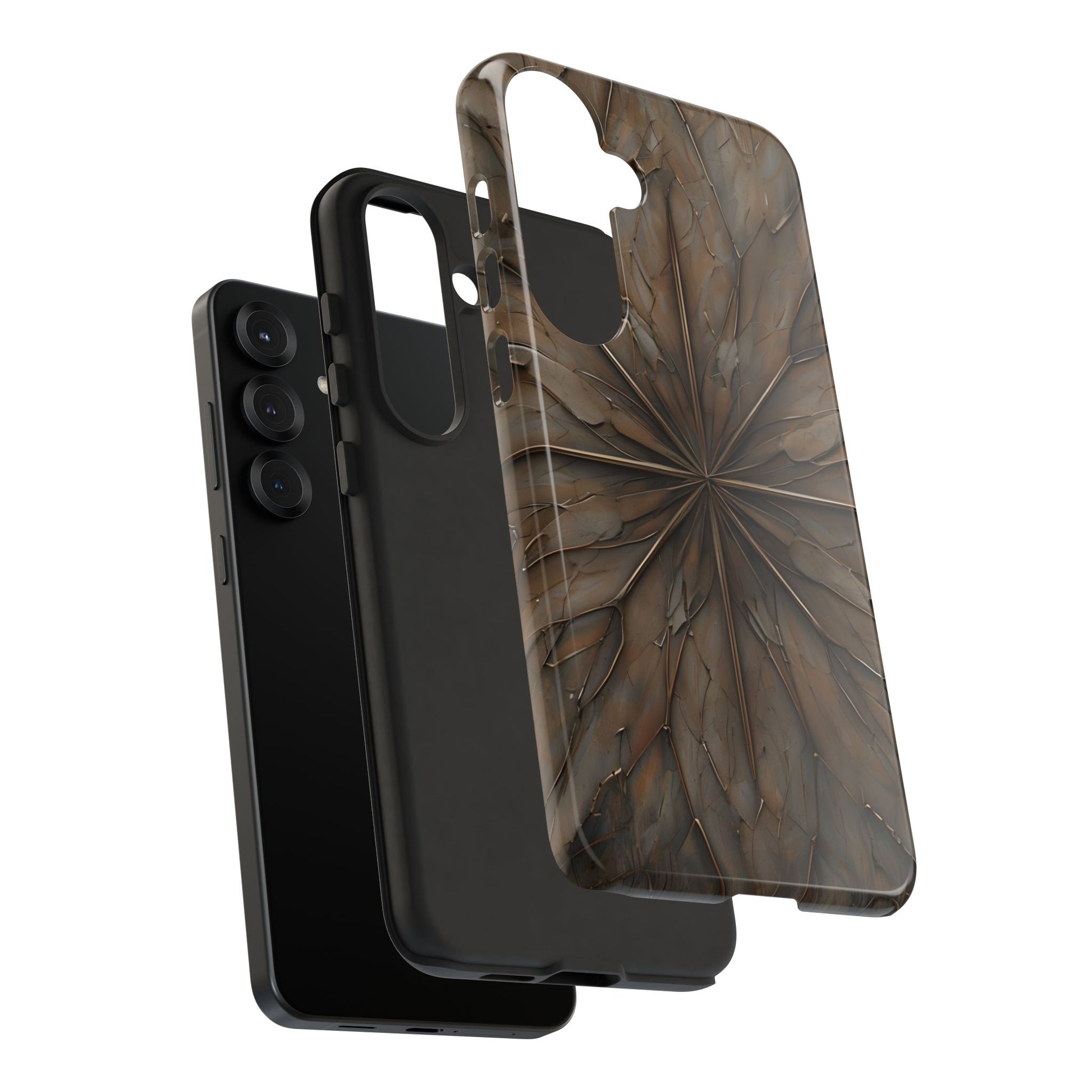 Earthstone Mandala - Kaleidoscope Collection Artistic Taupe Burst - Samsung Galaxy S25 Plus Tough Phone Case