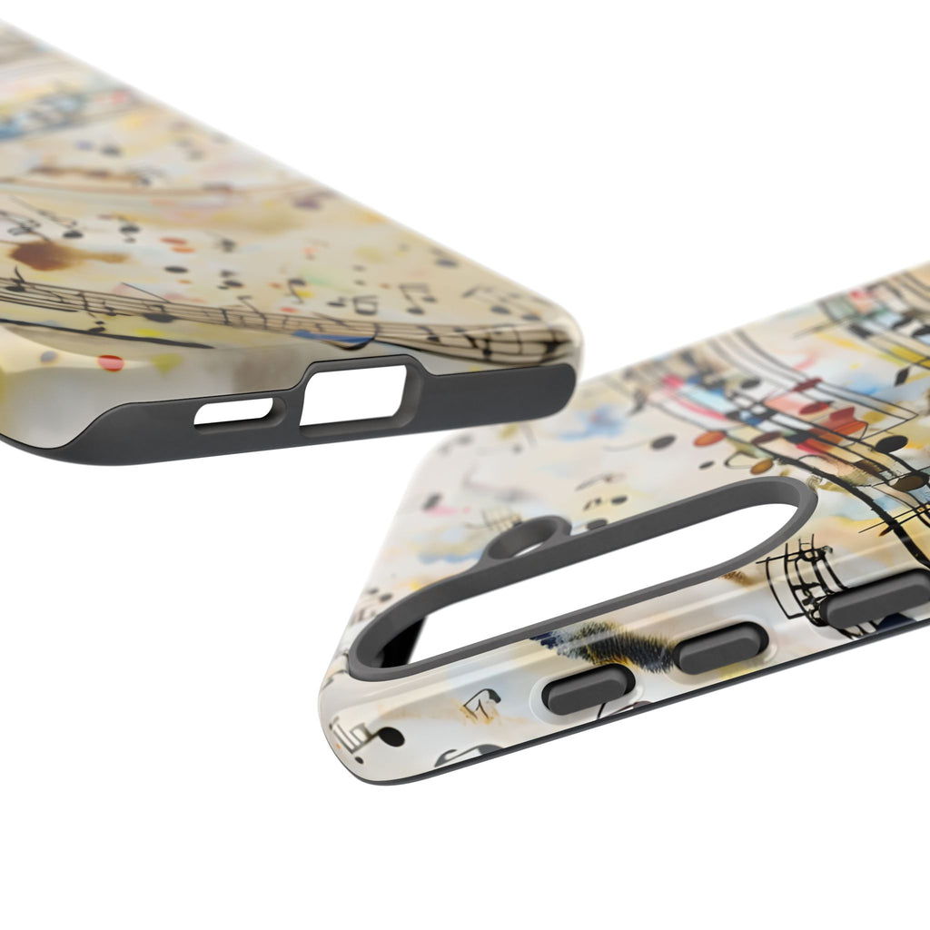Melodic Flow Abstract Music Notes Tough Case for Samsung Galaxy S25 Plus- Premium Shockproof Designer Phone Cover