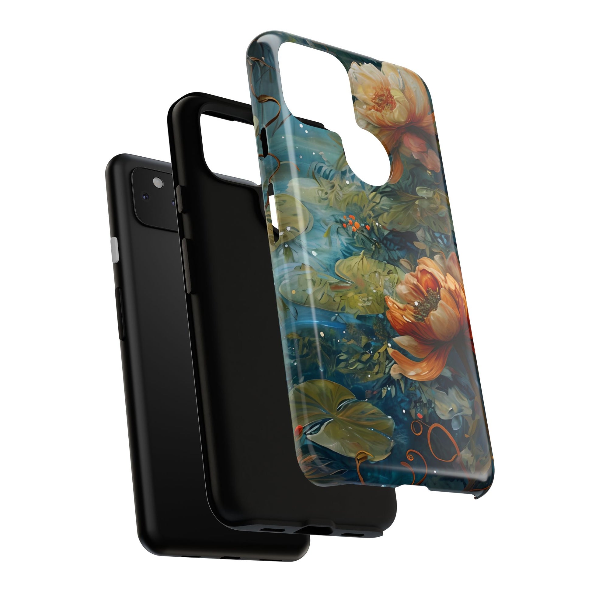 Waterlily Nocturne Tough Case for Google Pixel 4a 5G - Premium Artistic Shockproof Cover, Elegant Protective Phone Case