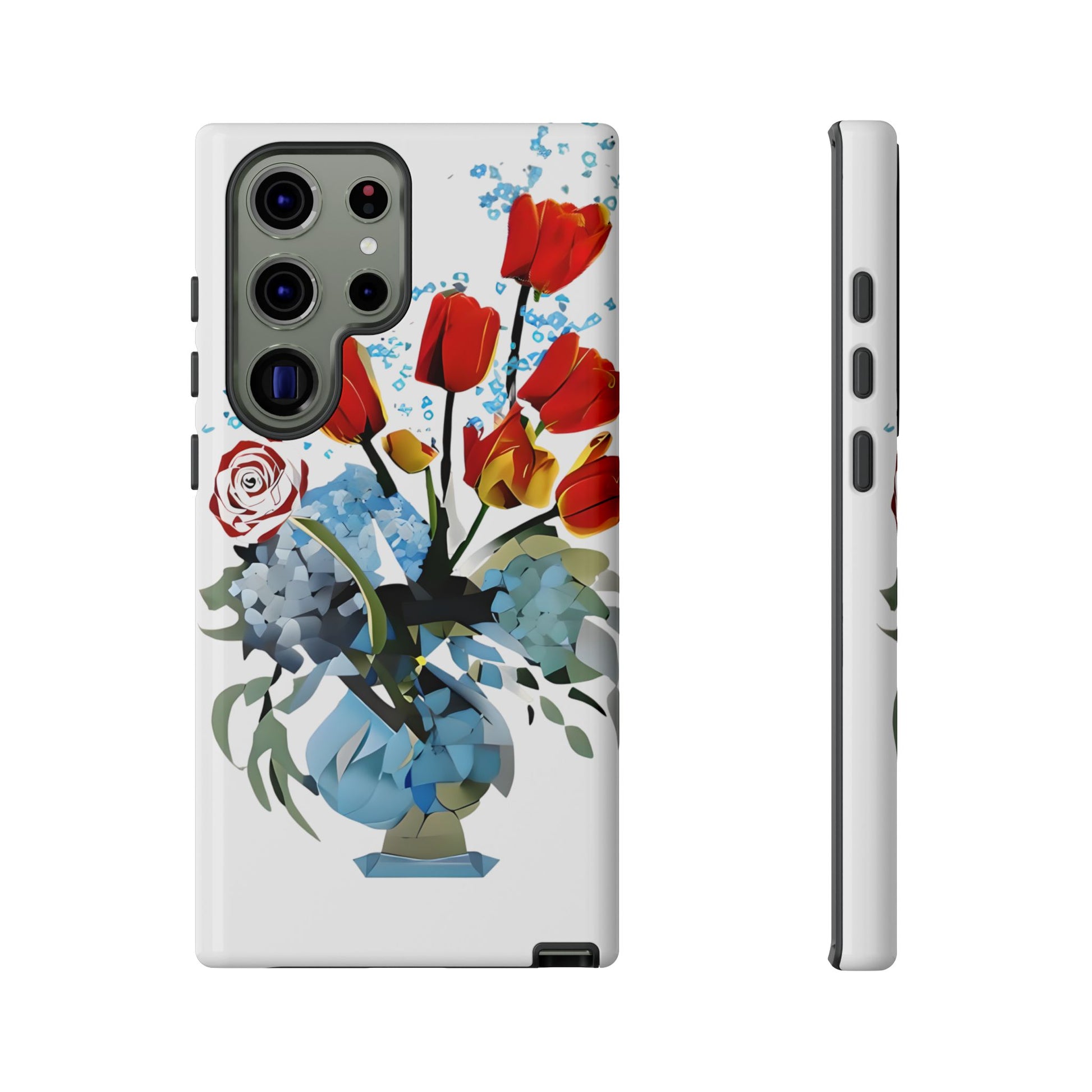 Bouquet Brilliance - Artistic Floral Samsung S23 Ultra Phone Case - Vibrant Tulip, Rose & Hydrangea Design