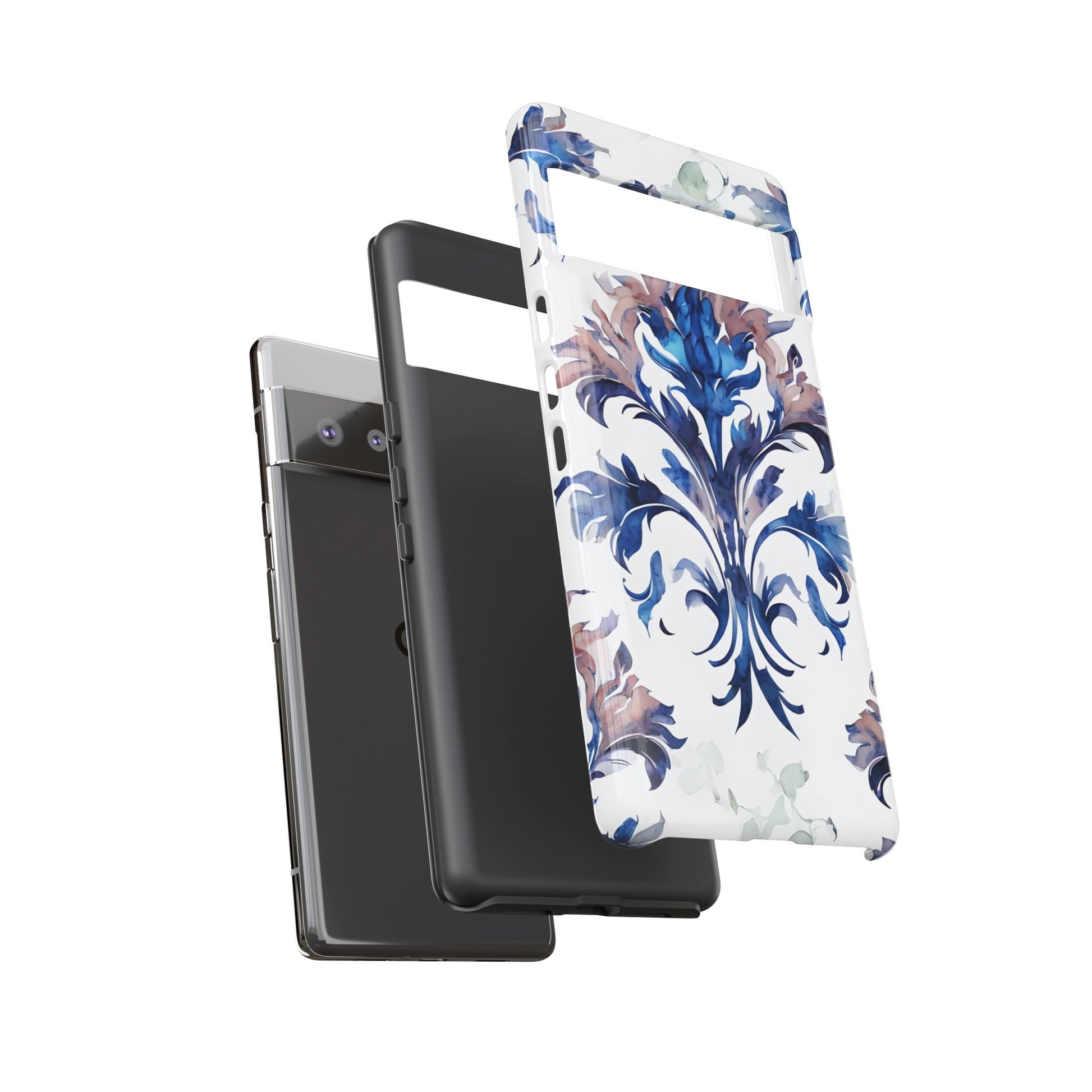 Delft Reverie - Elegant Blue & White Google Pixel 6 Pro Tough Phone Case - Dutch Delftware-Inspired Floral Design