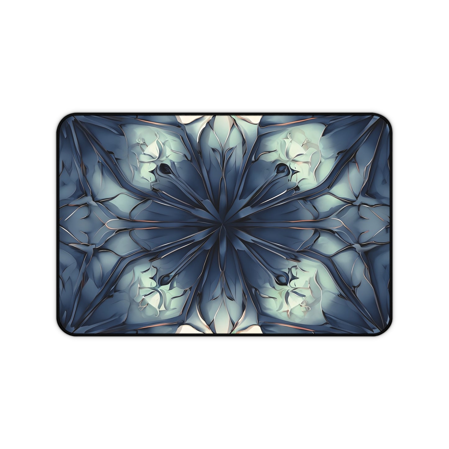 Indigo Mosaic Desk Mat - Premium Office Desk Pad, 3 Sizes Available, Artistic Workspace Protection