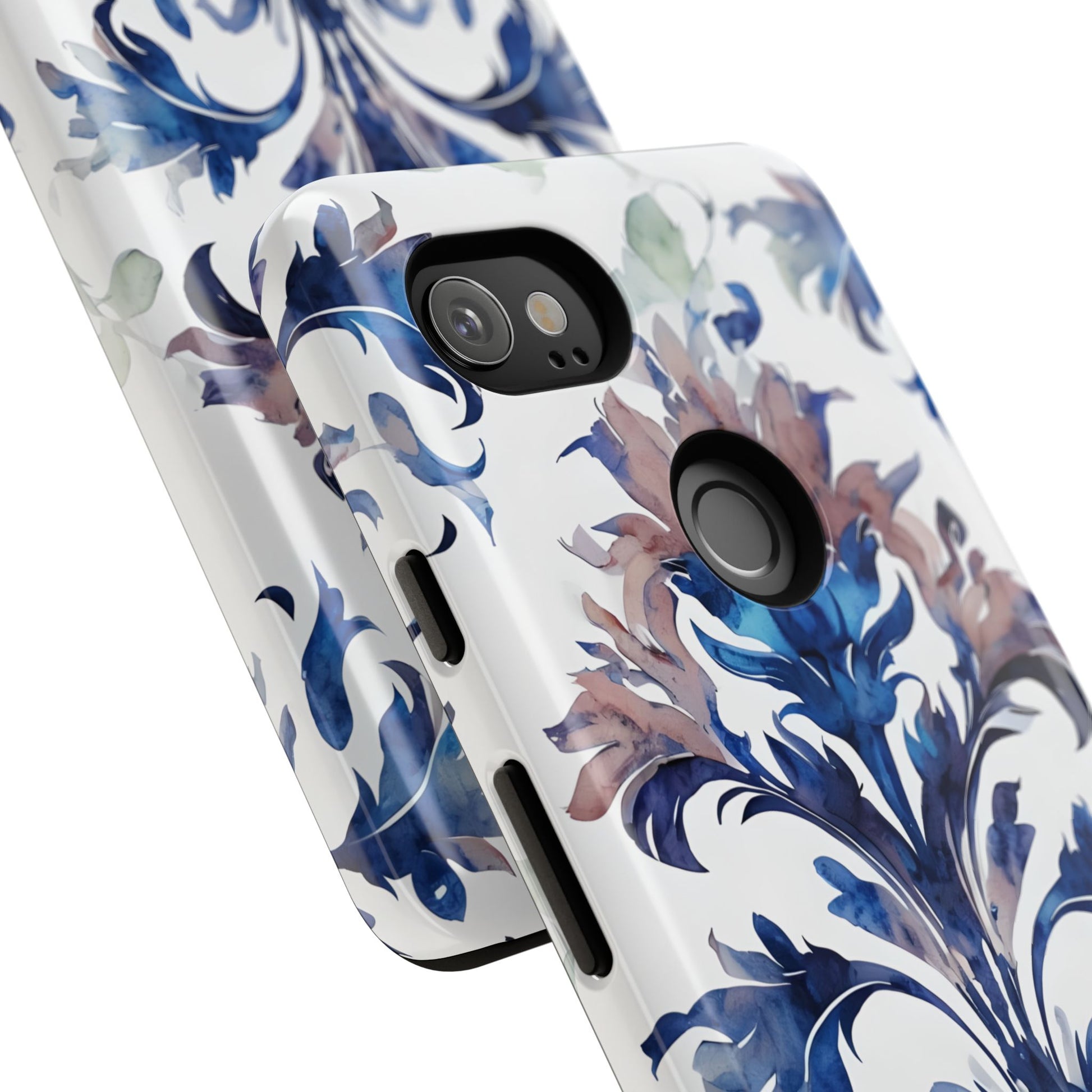 Delft Reverie - Elegant Blue & White Google Pixel 2XL Tough Phone Case - Dutch Delftware-Inspired Floral Design