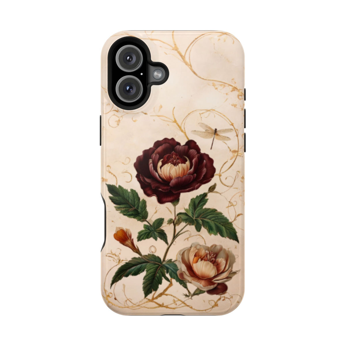 Vintage Burgundy Rose iPhone MagSafe Case
