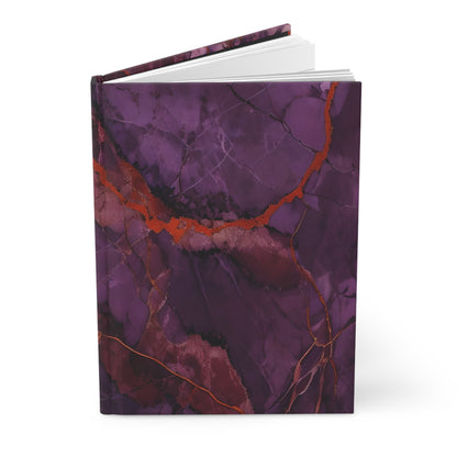 Amethyst Current hardcover journal showing rich amethyst marble artwork on the cover