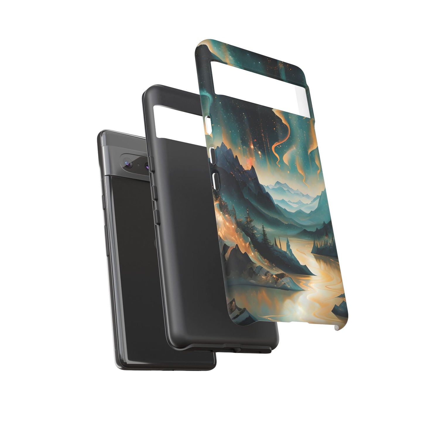 Aurora Dreamscape Tough Case for Google Pixel - Northern Lights Artistic Shockproof Cover, Elegant Protective Phone Case