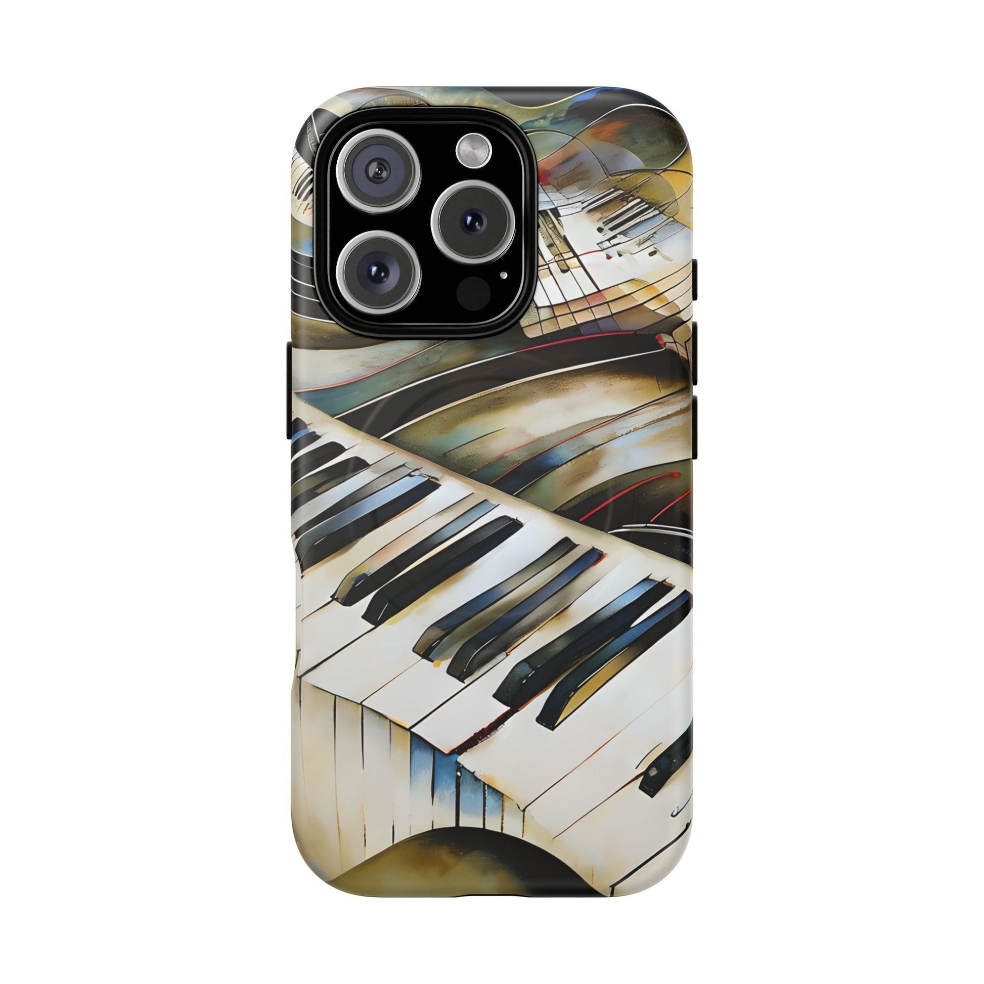 Ivory Cascade Abstract Keyboard Music iPhone 16 Pro MagSafe Case