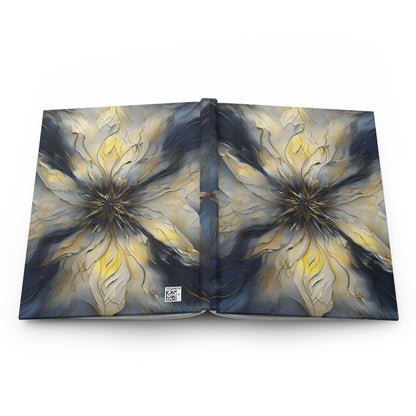 Open Luminous Petal journal showing full artwork across inside cover