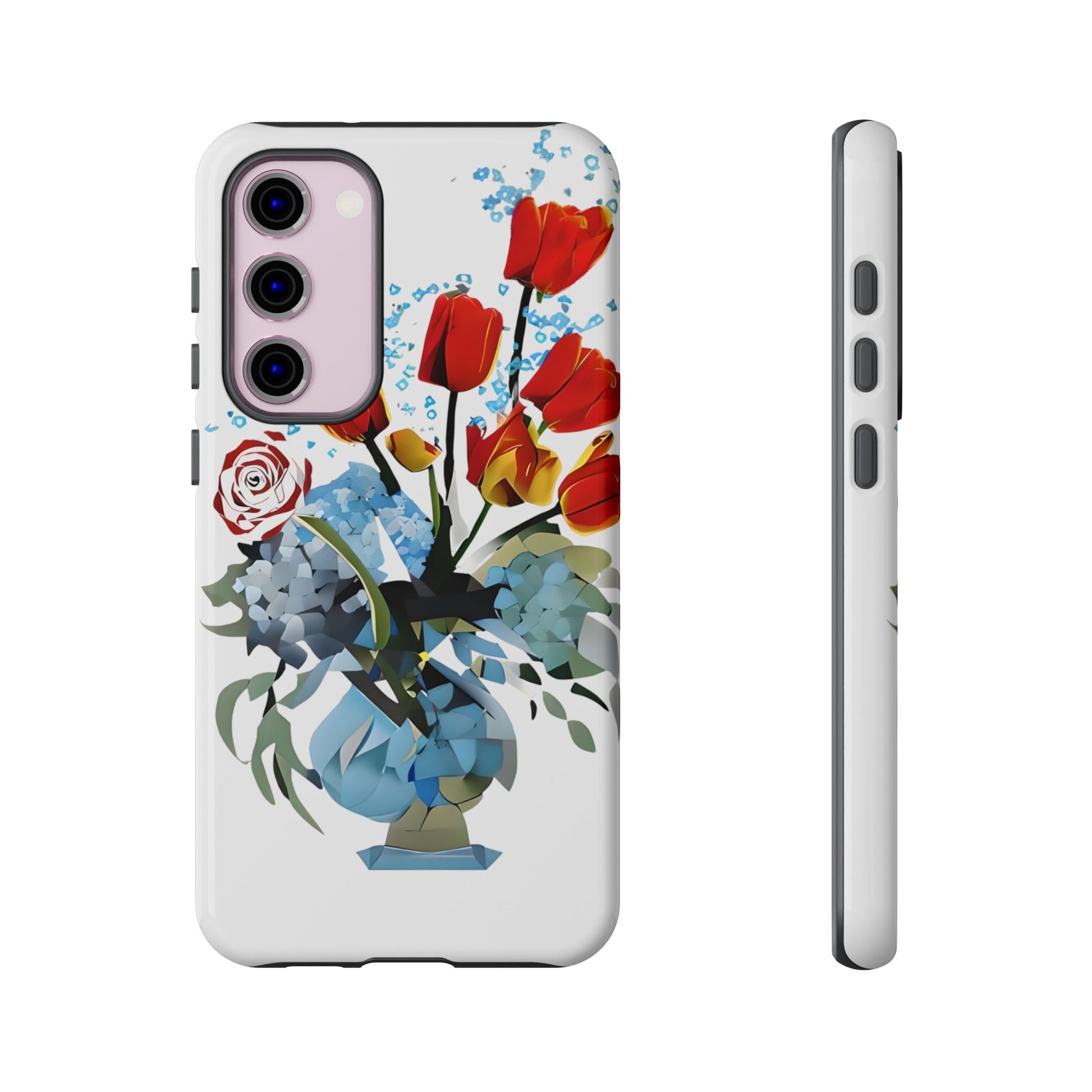 Bouquet Brilliance - Artistic Floral Samsung S23 Plus Phone Case - Vibrant Tulip, Rose & Hydrangea Design