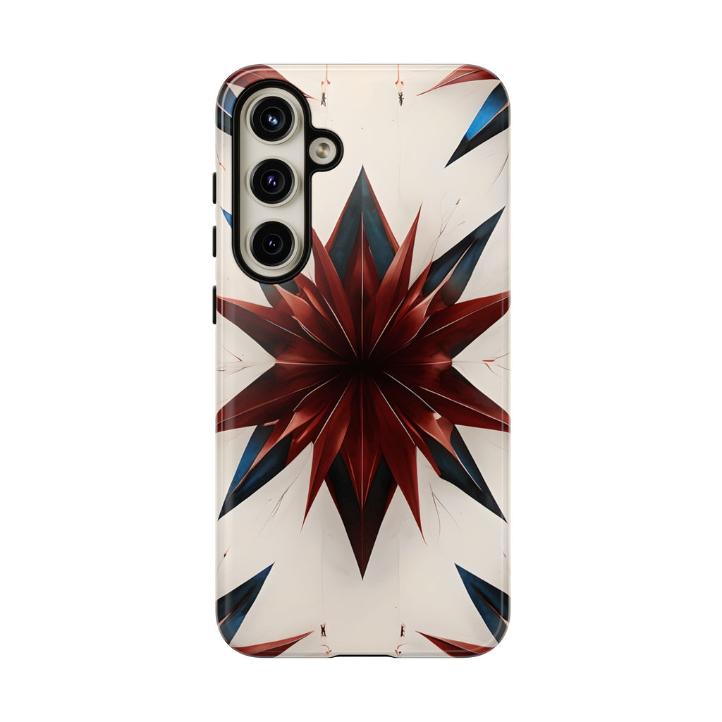 Garnet Starburst - Kaleidoscope Collection Gemstone Floral - Samsung Galaxy S24 Plus Tough Phone Case - Floral Burst Design
