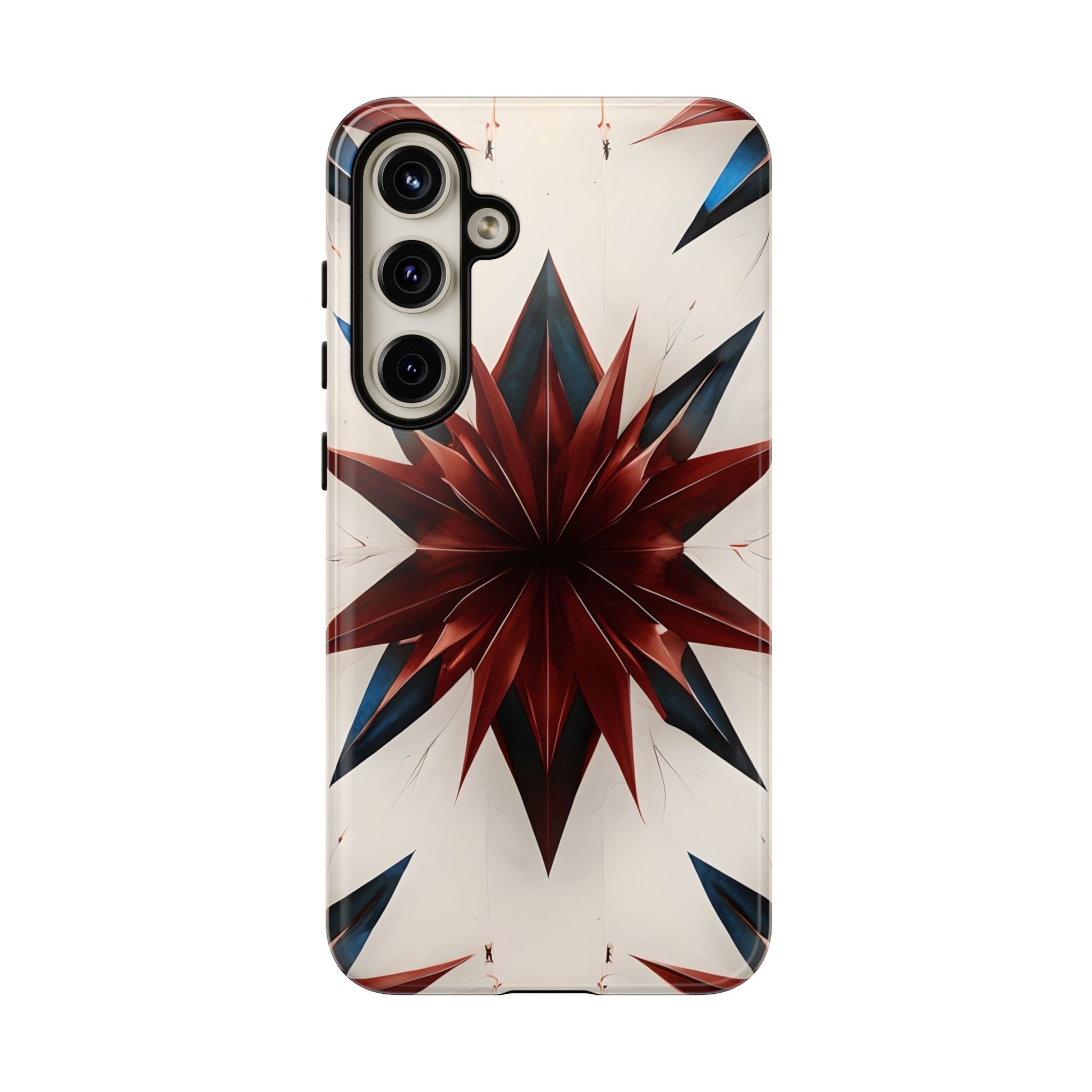 Garnet Starburst - Kaleidoscope Collection Gemstone Floral - Samsung Galaxy S24 Plus Tough Phone Case - Floral Burst Design