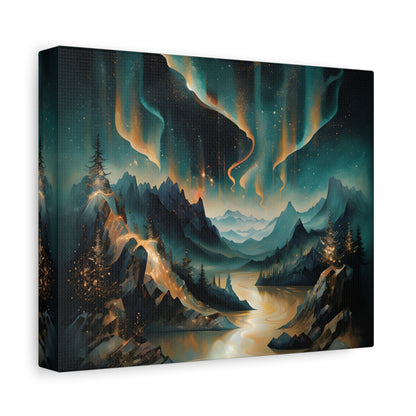 Aurora Dreamscape -Elegant Horizontal Wall Art Print - Northern Lights Canvas Print